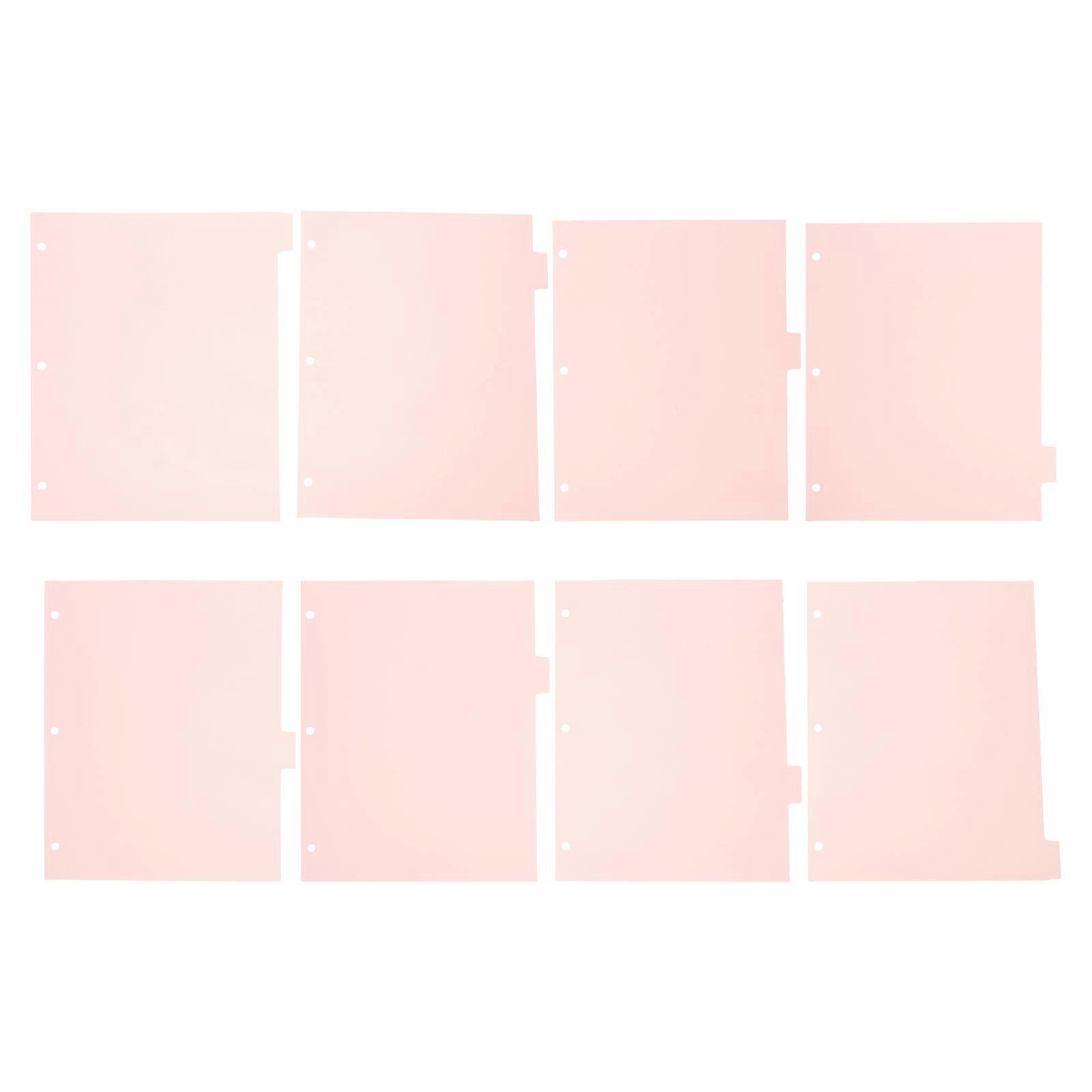 Page Divider Pink Rectangular Organization for Office Workers 8 Sheets