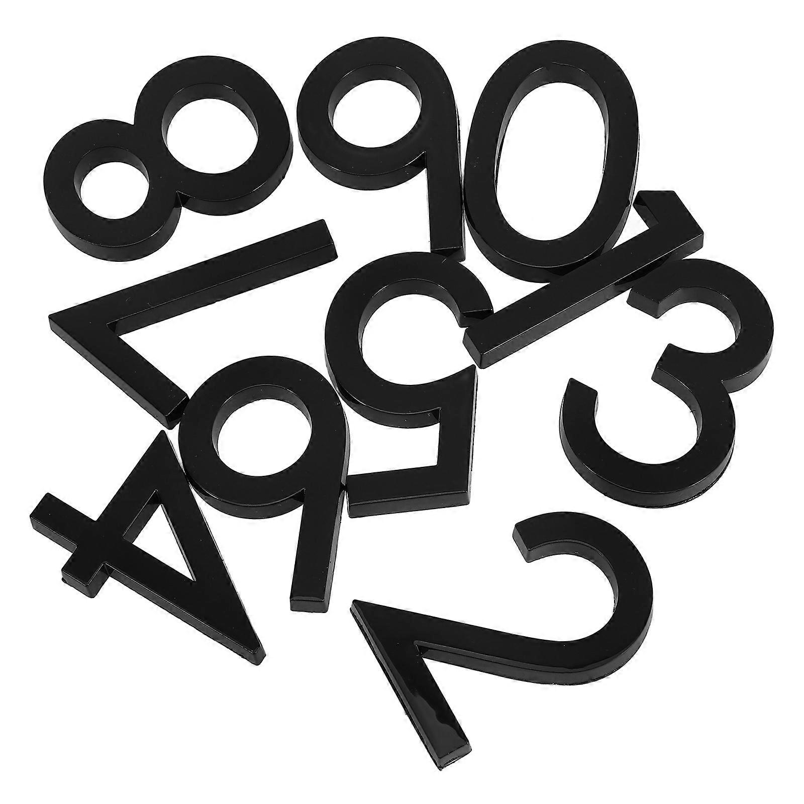 Modern House Number Stickers Adhesive Mailbox Numbers Self-Adhesive Business Use Black 7.00X4.80X1.00cm Number Identification 10Pcs