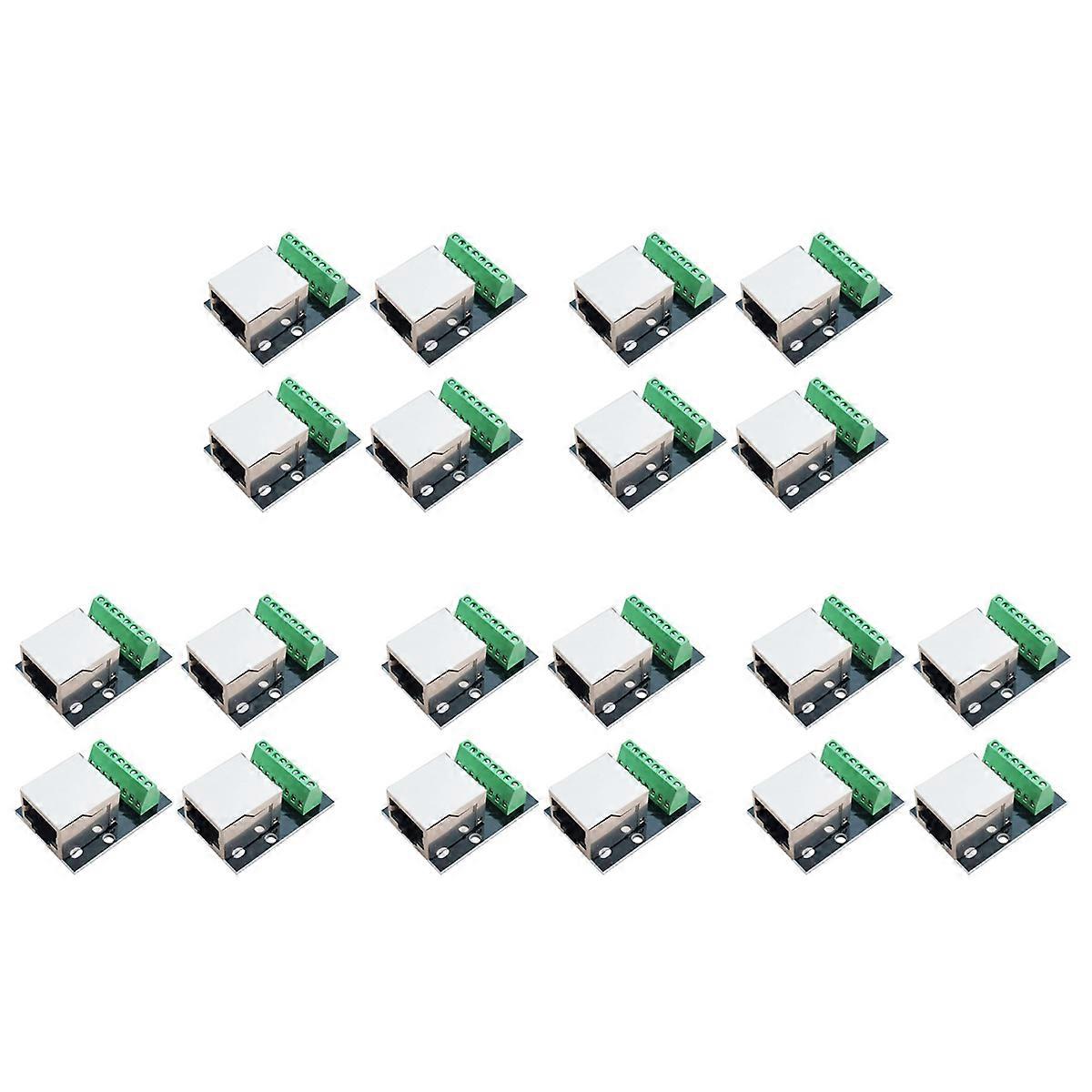 4PCS RJ45 Ethernet Female Socket Connector Breakout Board