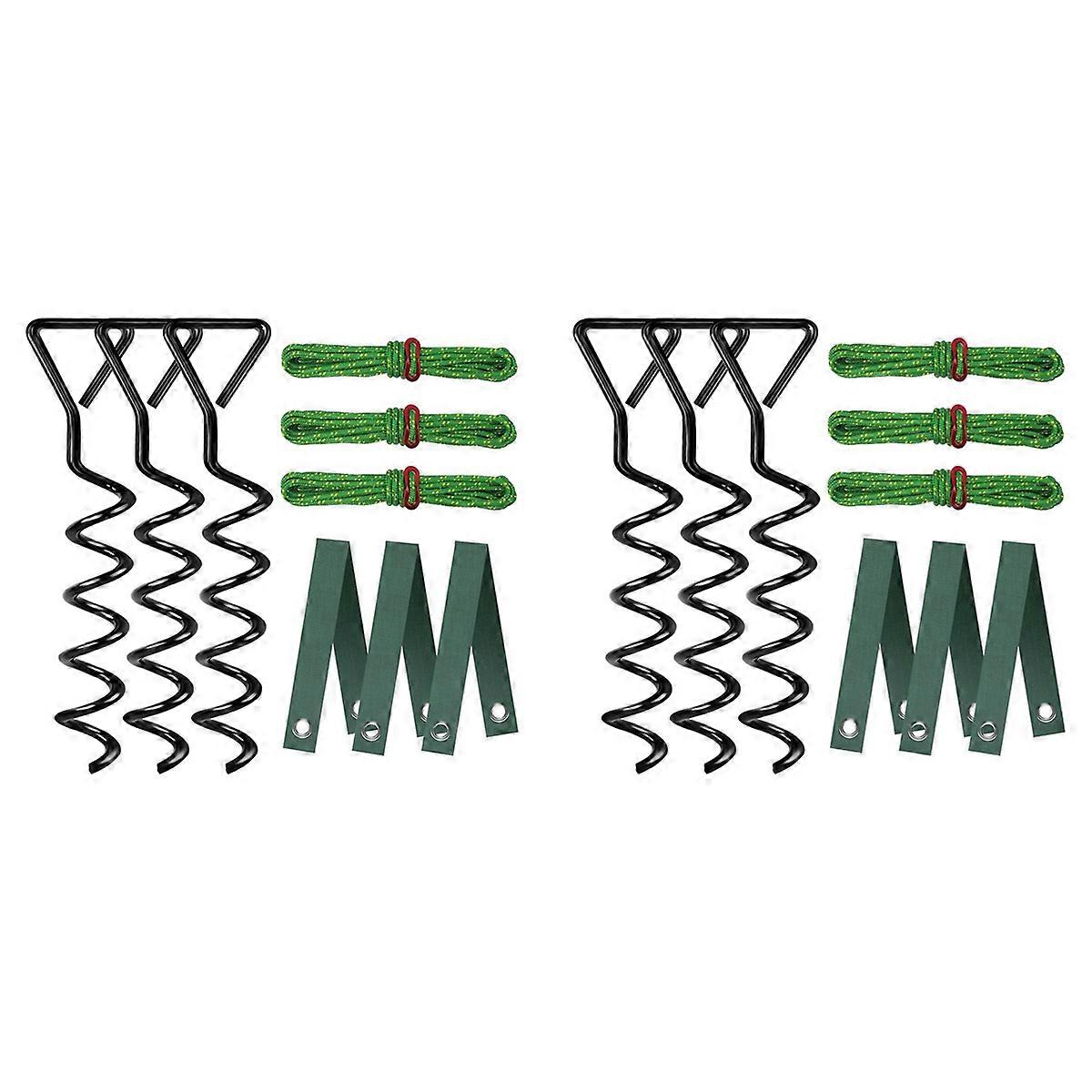 Tree Stake Kit, Heavy Duty Spiral Tree Stakes and Supports black