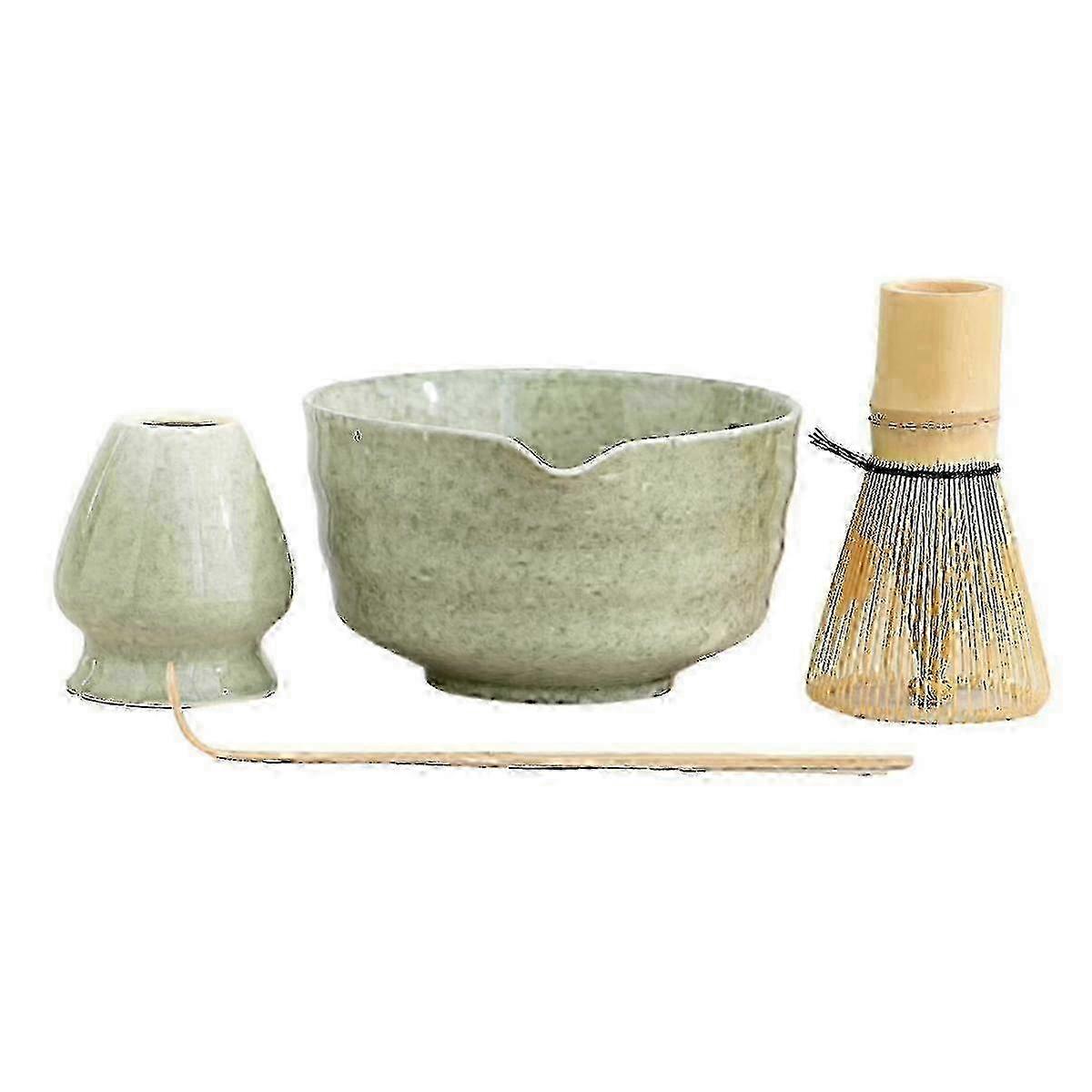 Japanese Matcha Set with Bowl, Holder, Bamboo Whisk & Scoop