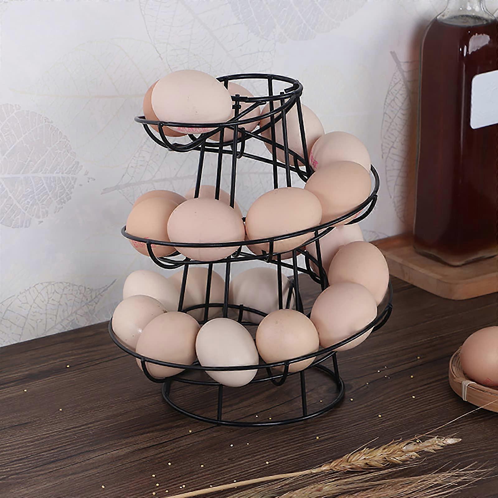 Spiral Egg Skeleton Dispenser Upgrade Sturdy Base Egg Basket Black