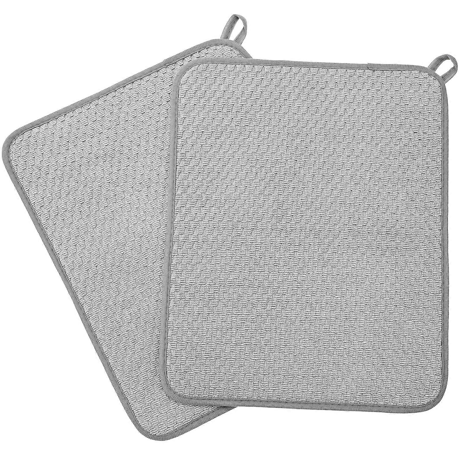 Quick Drying Absorbent Dish Pads with Hanging Loop – Versatile Kitchen & Bathroom Sink Mats – Super Absorbent Microfiber for Counters & Utensils –