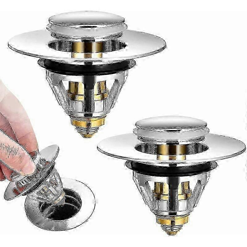 Bathroom Sink Stopper, Anti-Clog Drain Strainer, Easy-Install Washbasin Filter, No-Tool Sink Plug for Bathtubs