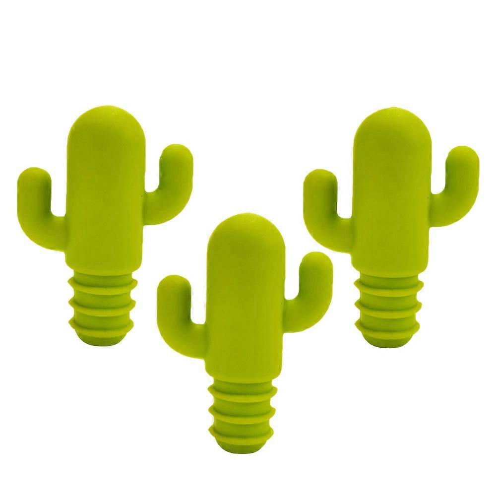 Wine Accessories Cactus Shape Silicone Home Use Sealing Preventing Leaks 7.00X6.00X3.50CM 3Pcs