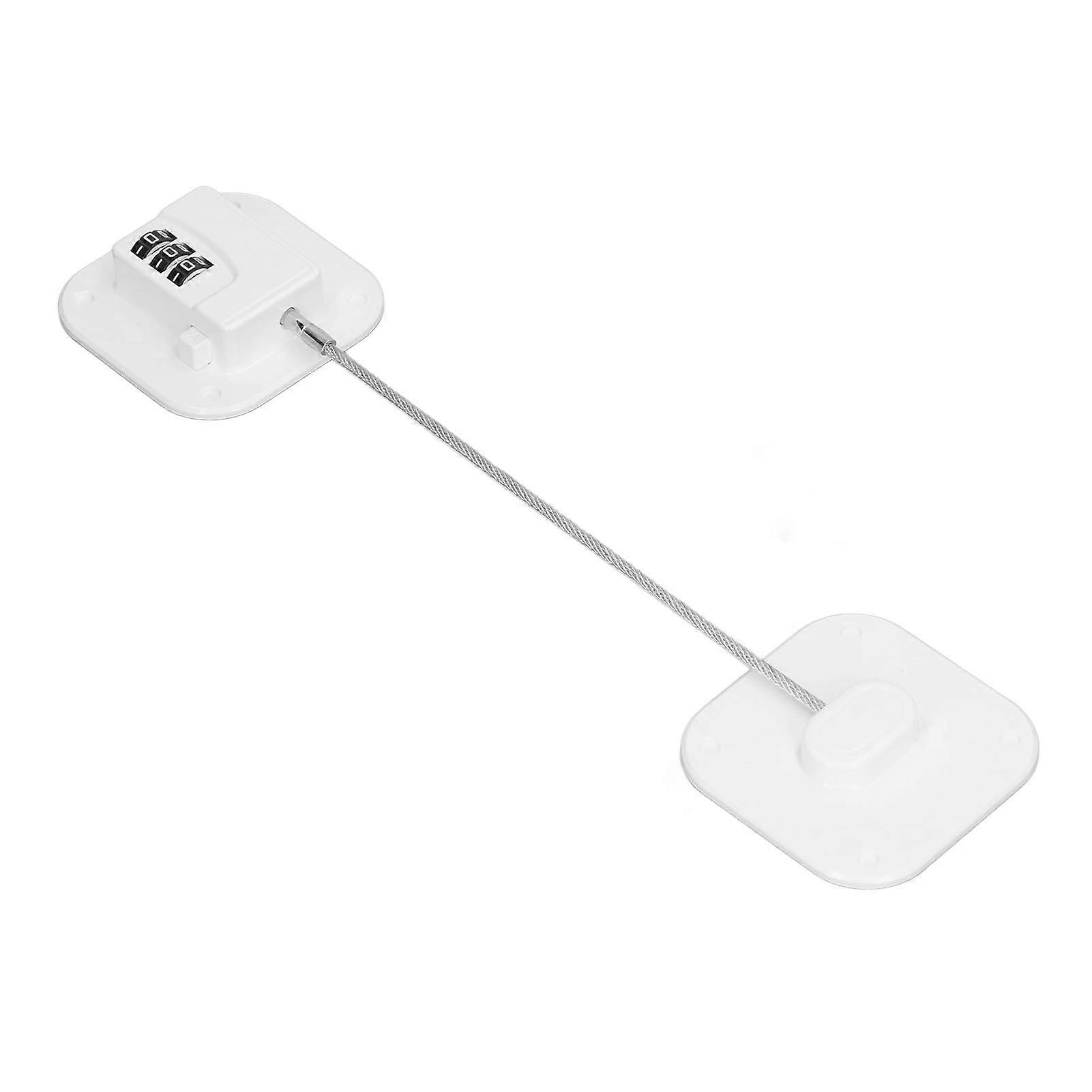 Mini Fridge Lock Hole Free Multifunctional Refrigerator Lock Combination Child Safety Lock for Window Cabinet White