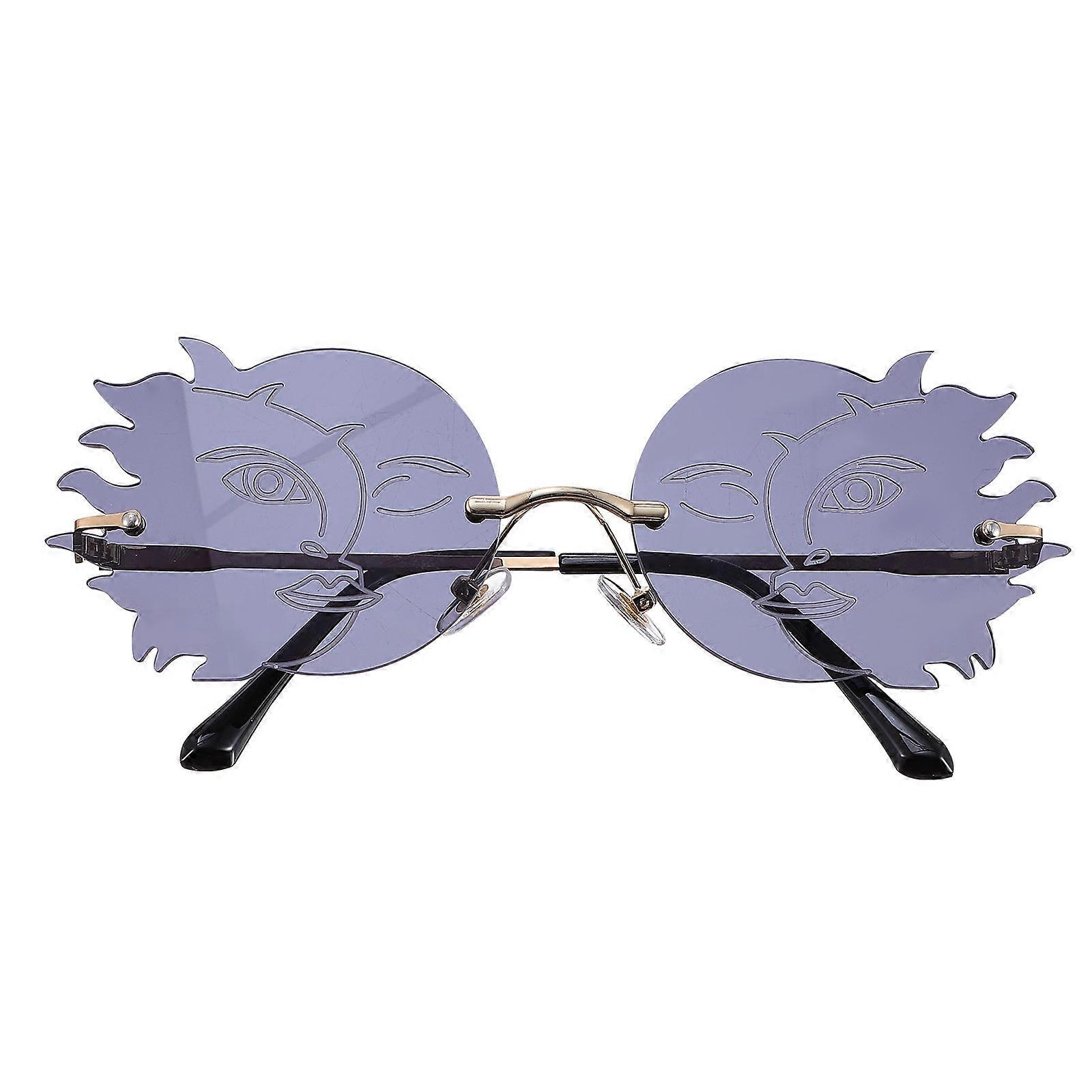 Rimless Sunglasses Polygonal Shot Shopping Traveling UV Protection 1Set