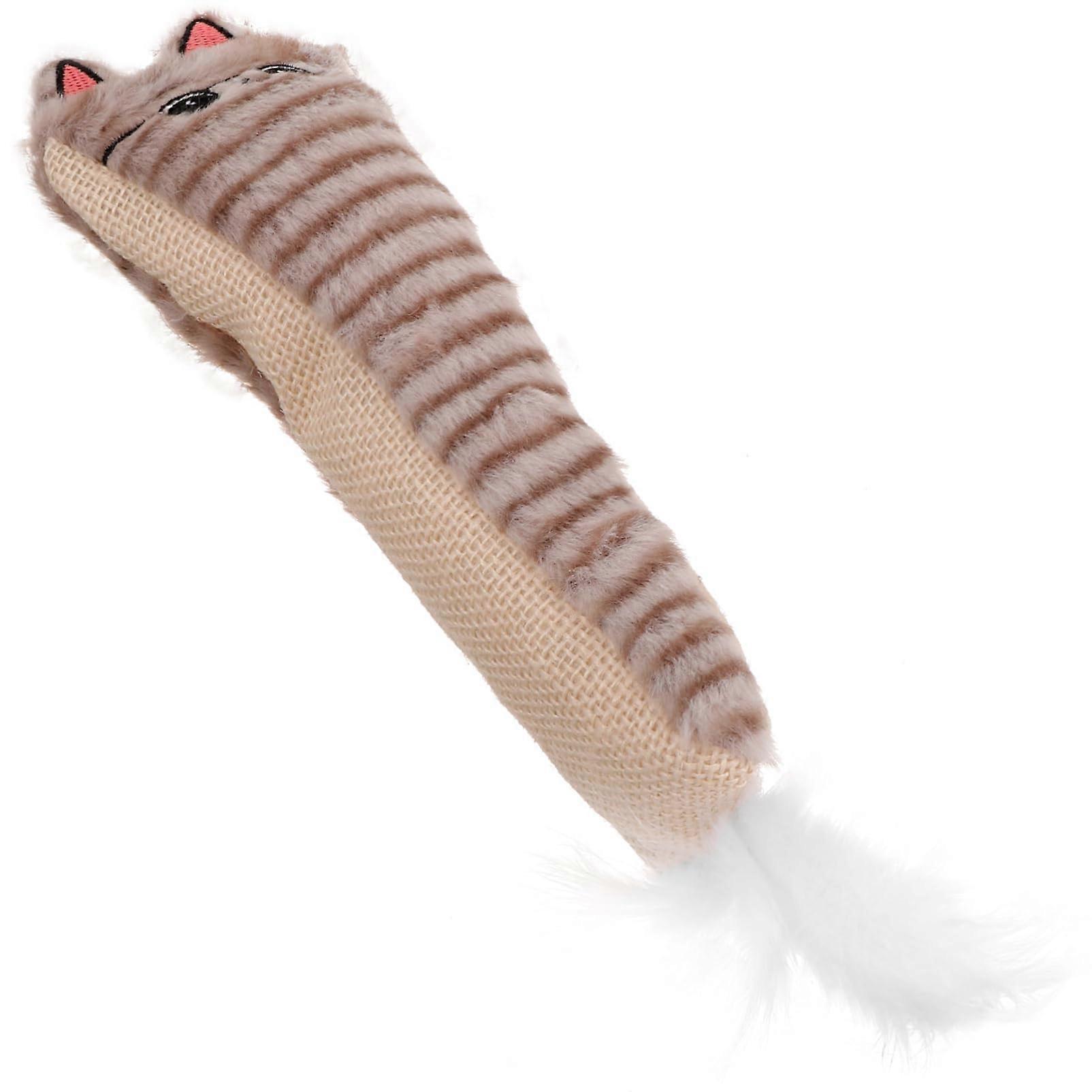 Kitten cat toy with crinkle paper, interactive plush for dental care and indoor entertainment