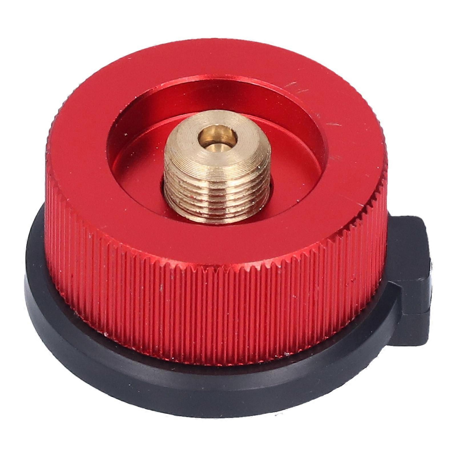 2Pcs Red Camping Stove Adapter 3.5x4.1x3cm with Self-Closing Function