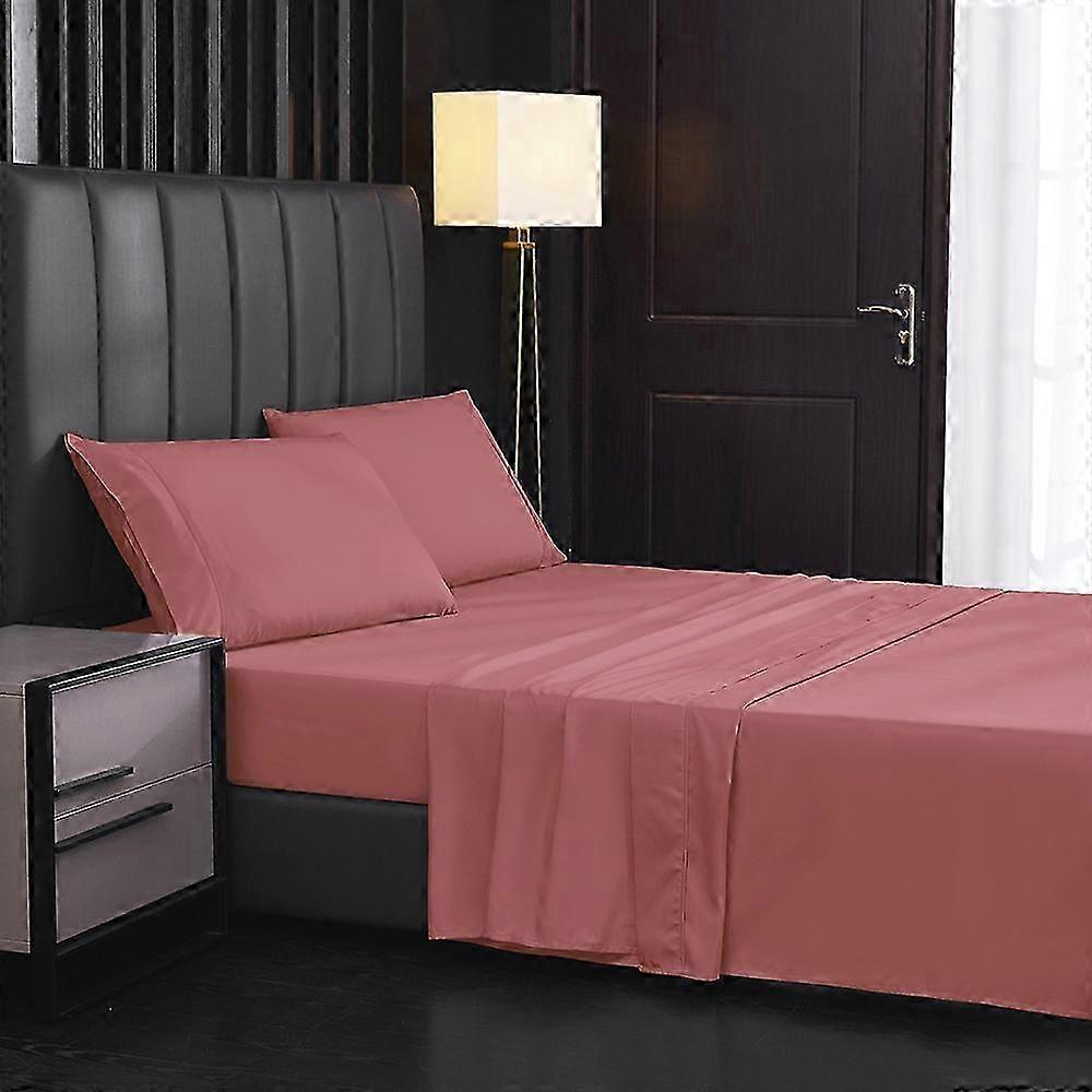 Type F JT013 Twin Sheet Set with Fitted Sheet and Pillowcase Brushed Fabric Solid Color Bedding