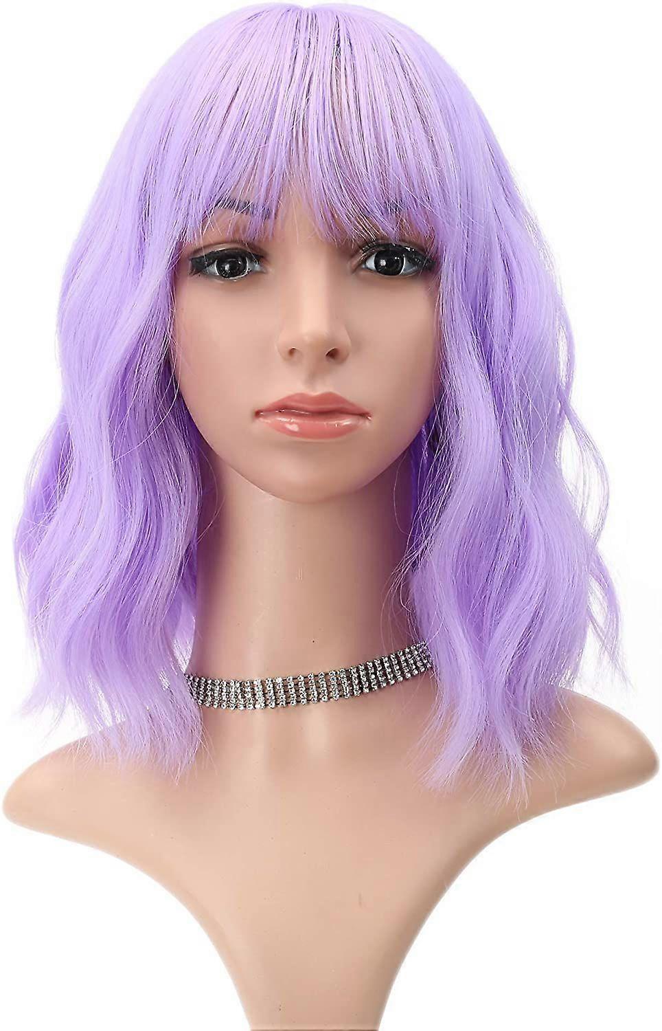 Neon Mor Dalgalı Peruk