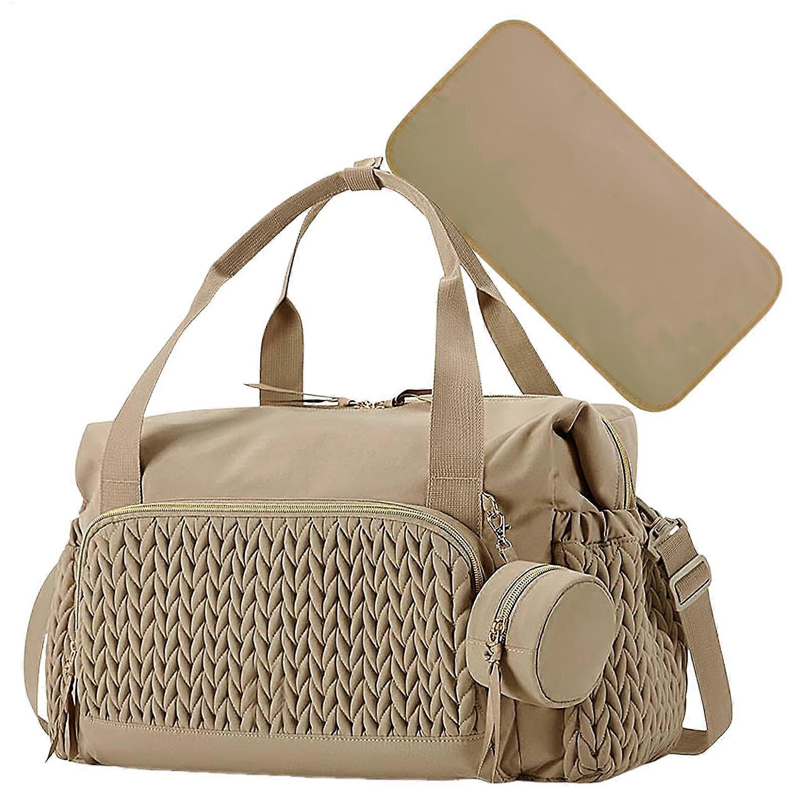 Diaper Bag With Large Capacity And Pacifier Case, Reusable Travel Accessories For Kids, Home And Travel Khaki