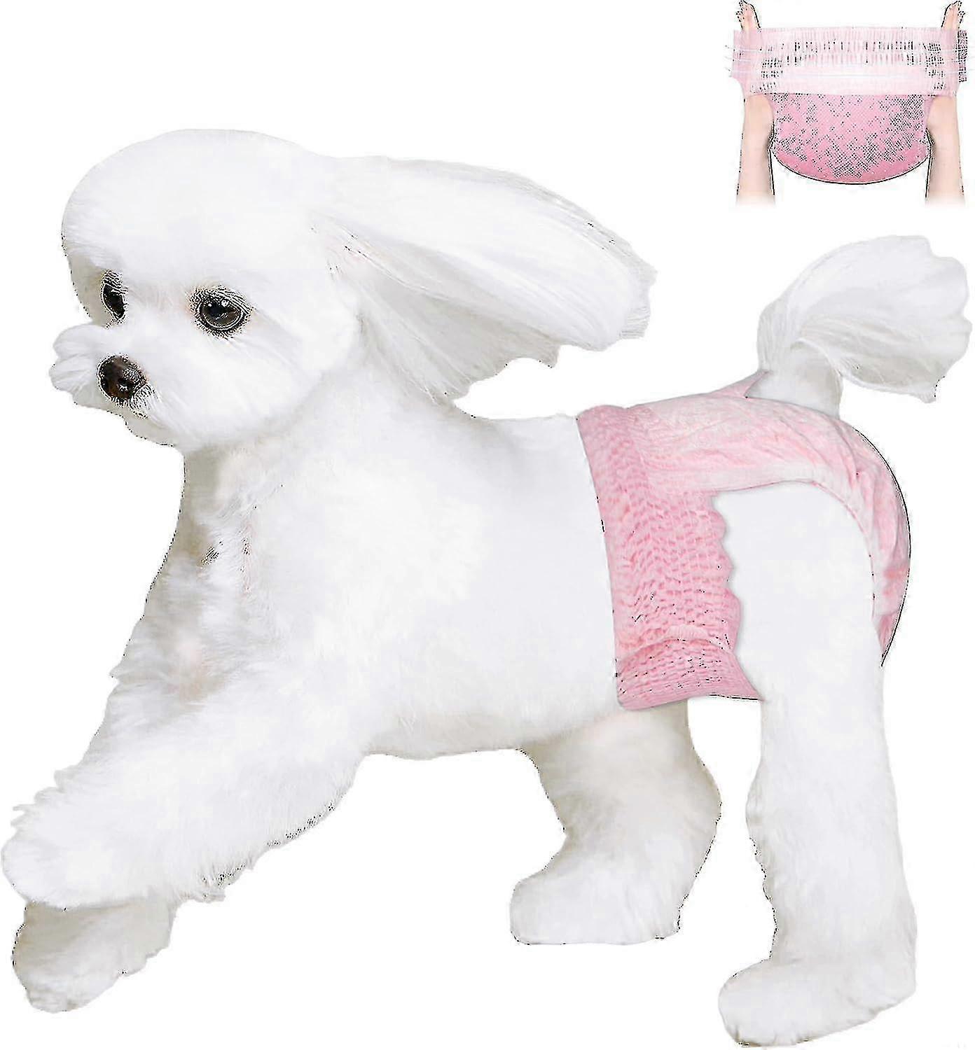 10pcs Disposable Dog Diapers, Stretchy Fully Wrapped Diapers for Female Puppies, Super Absorbent and Leakproof
