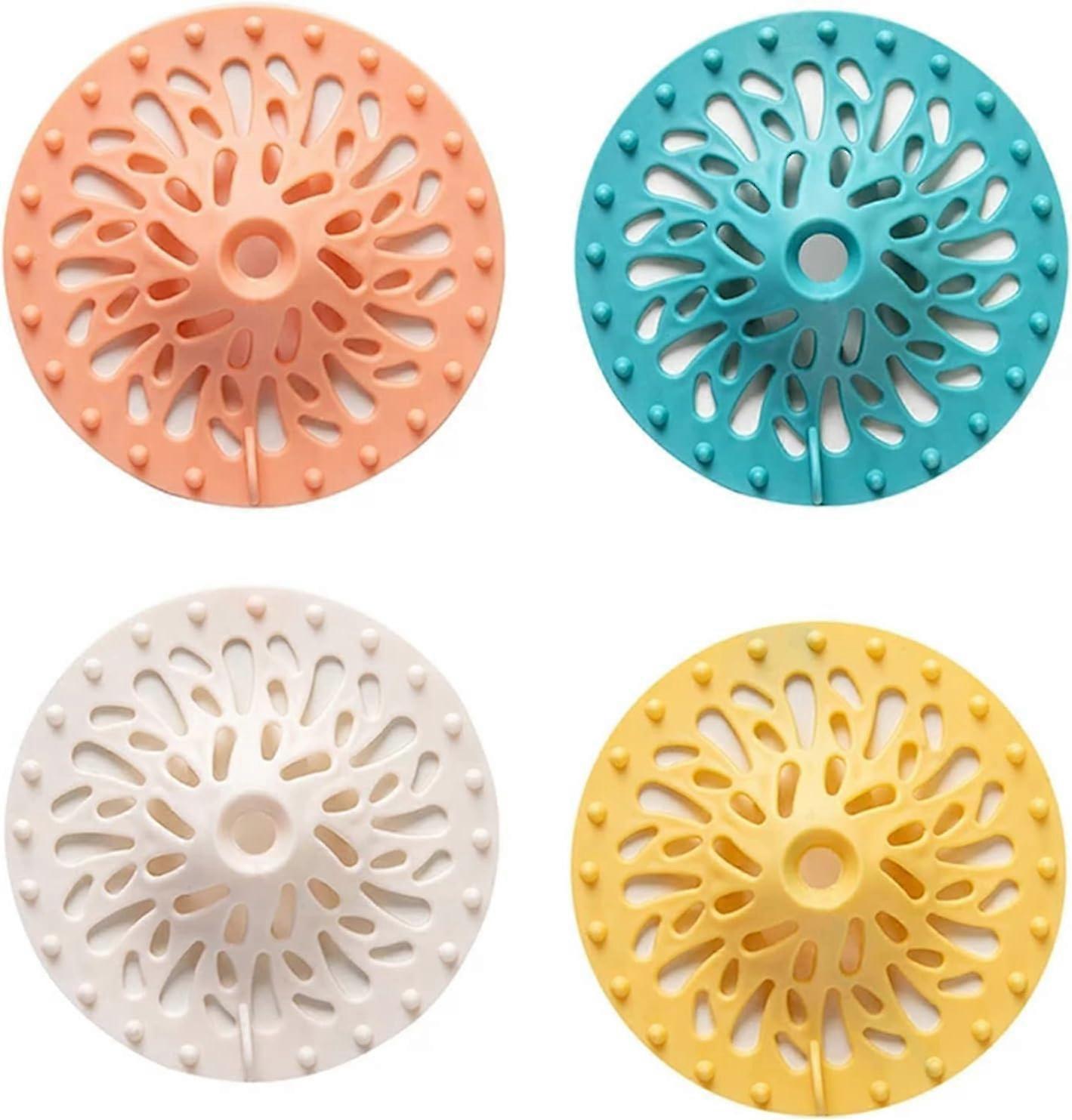 Silicone drain protector for sink, drain strainer, water stopper, 4 pcs p