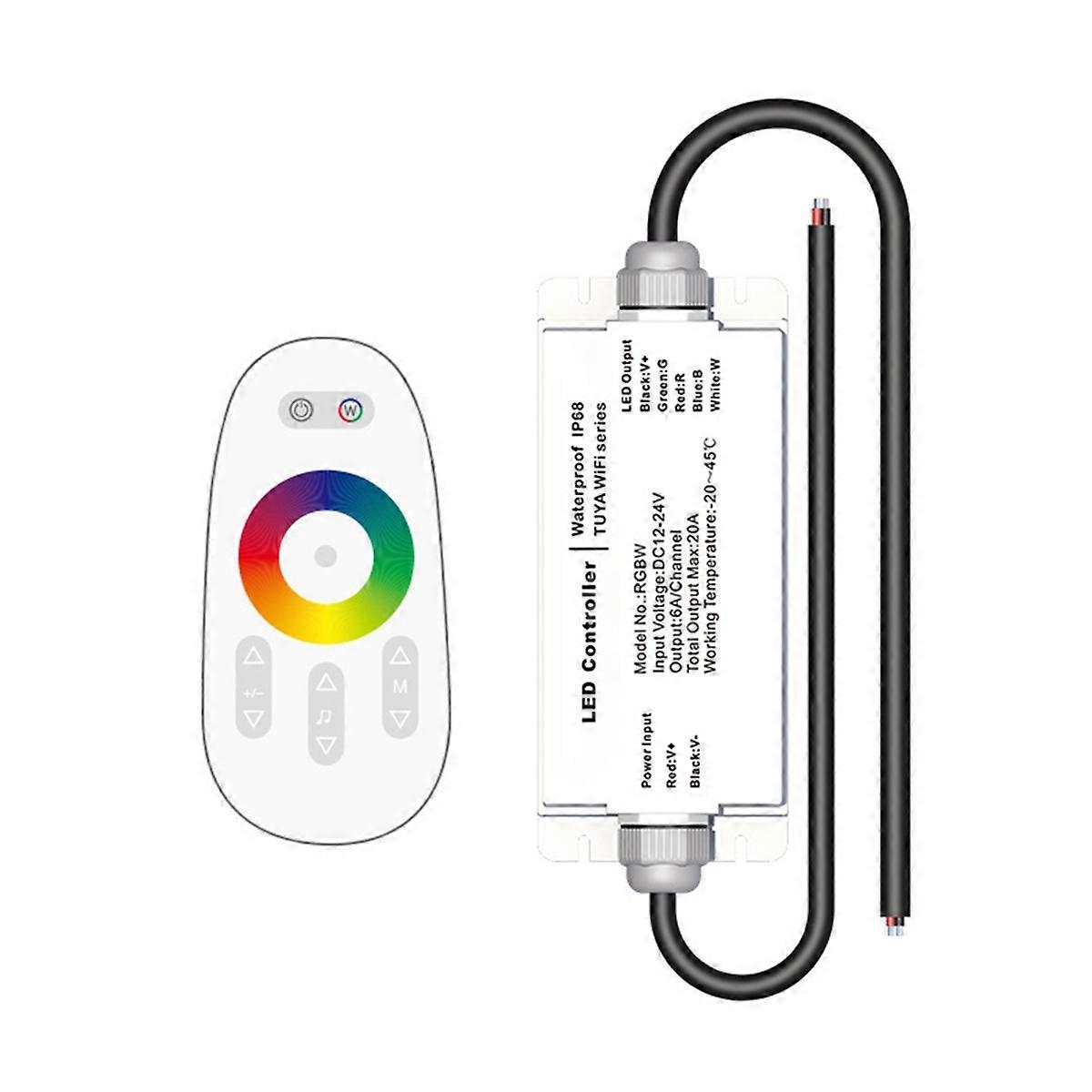 Tuya WIFI DC12V 24V LED Strip Waterproof Controller IP68 Rain-Proof with Tuya Voice Remote Control RGBW
