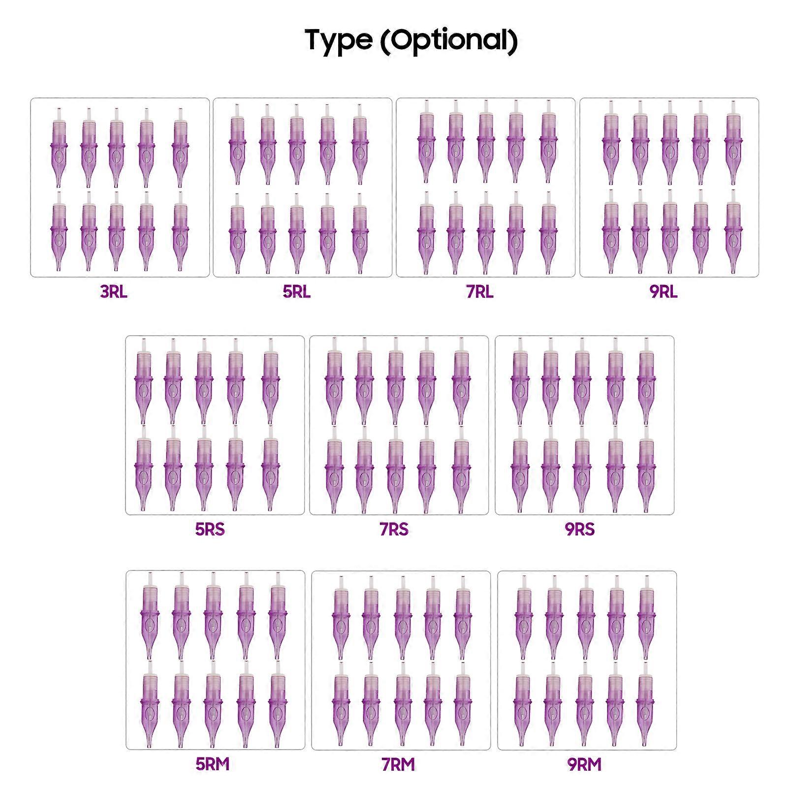 10 יחידות 7RL מחסנית מחטים צינורות יד תקע מעוקר מחט אביזרי ערכת ערכת קעקועים ציוד למתחילים אמן נייד
