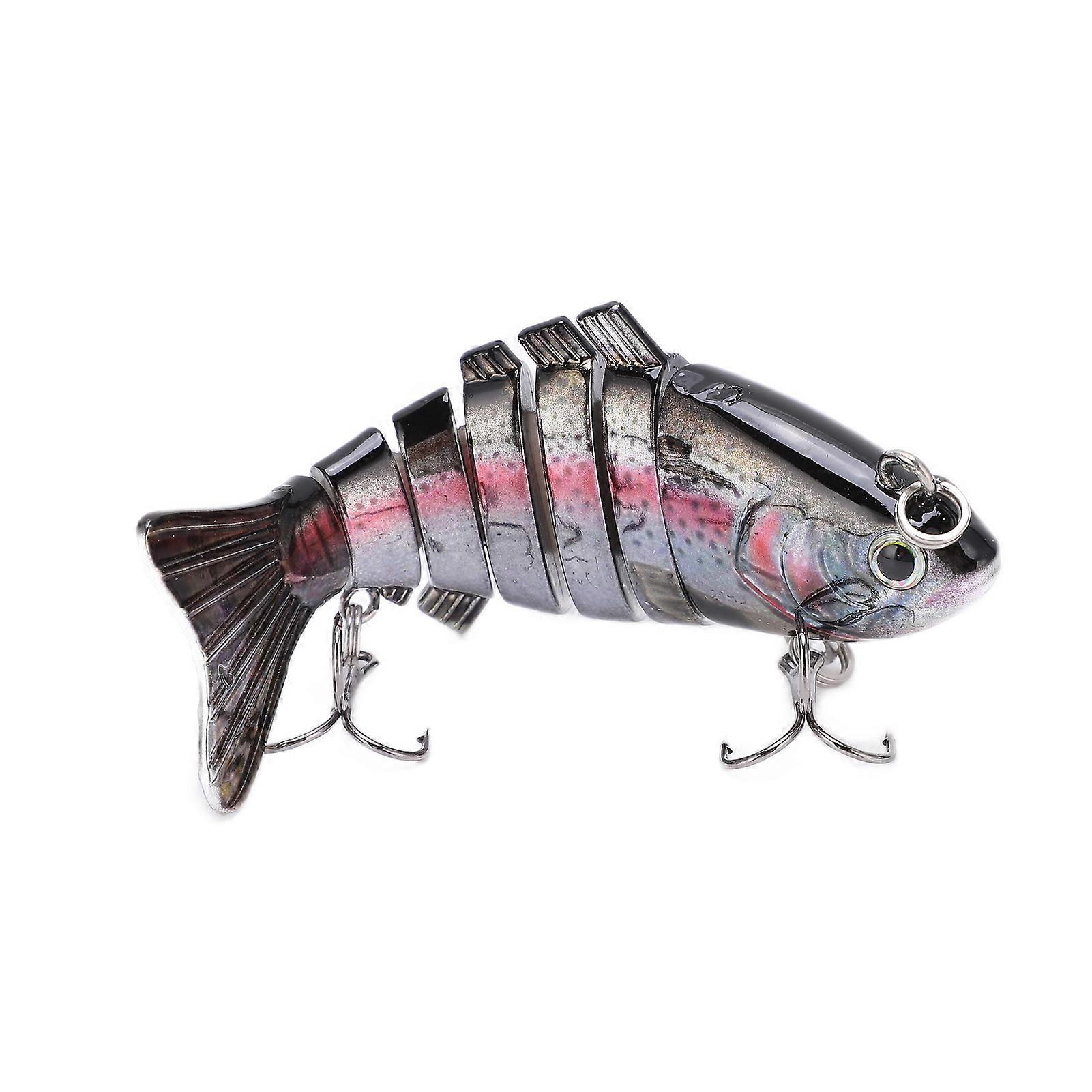 Lure Jointed Swimbait Multi Section Fishing Hard Bait with 2 Hooks for Bass Trout Freshwater Saltwater