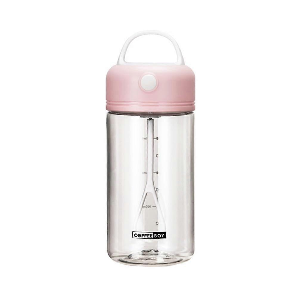 Electric Shake Bottle Waterproof 380ml Mixing Coffee Cup Automatic Protein Shaker Plastic Water Drink Mixer (Pink)