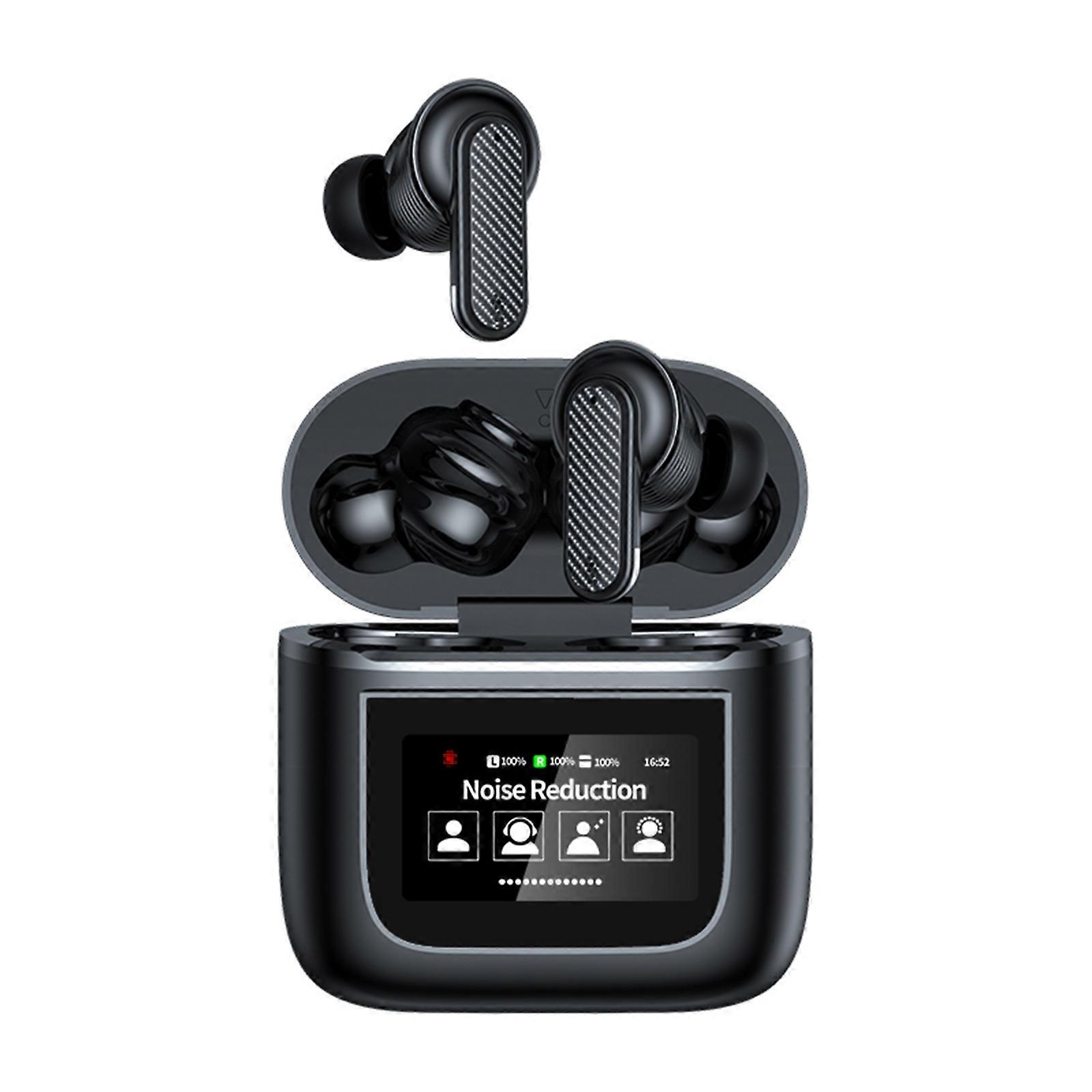 Wireless BT 5.3 Earbuds with Touchscreen, ENC, Low Latency, 32H Playtime, Night Light Mode