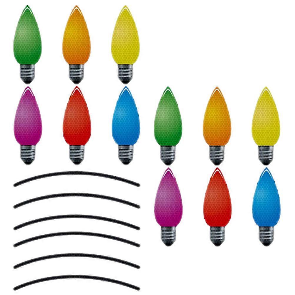 Bulb Light Shaped Magnets Car Bulb Magnet Christmas Holiday Decorations Red Reflective Magnetic 1 Set
