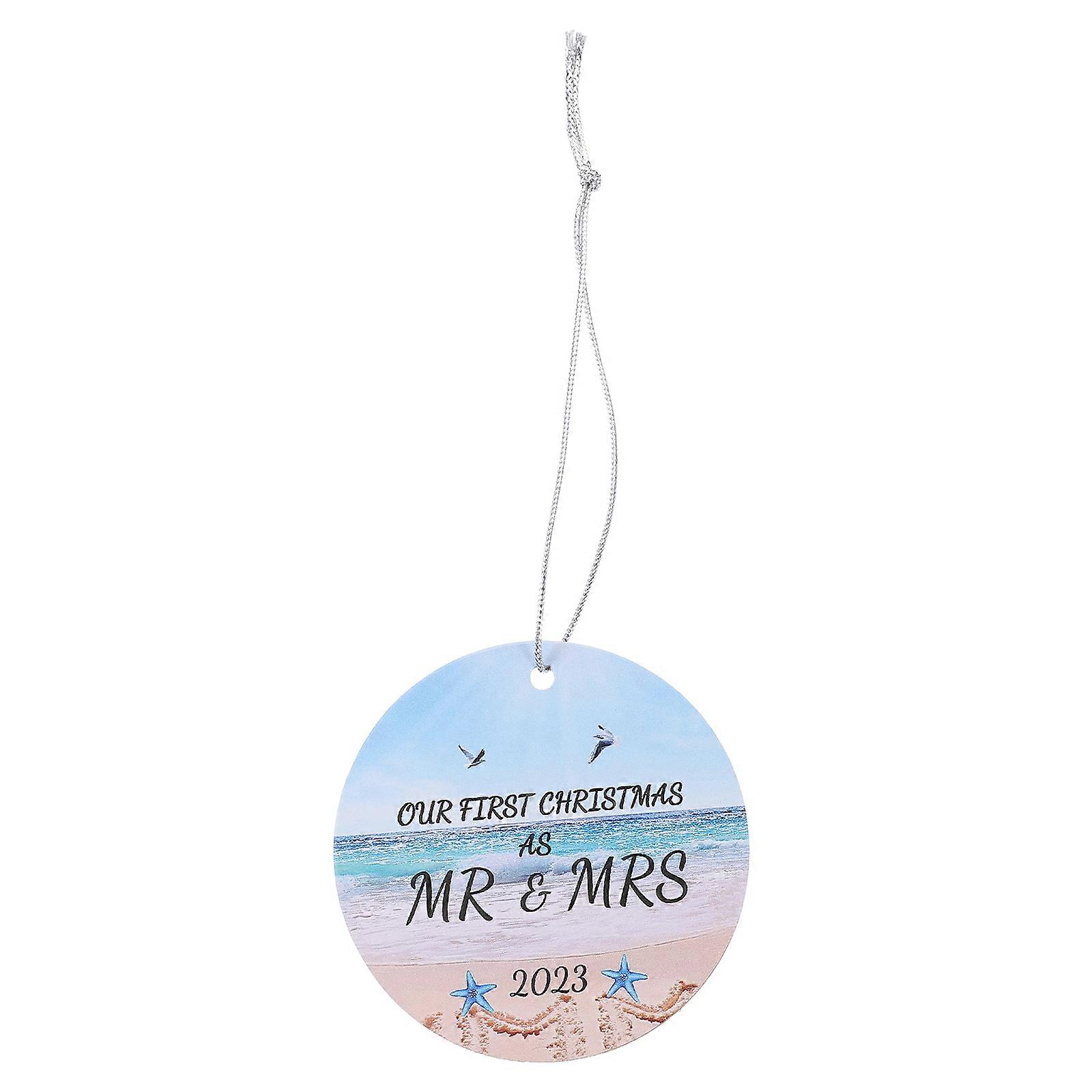 Engaged Bauble Newly Married Ornaments Round Shape Ceramic Material Suitable For Fireplace And Table 1Set