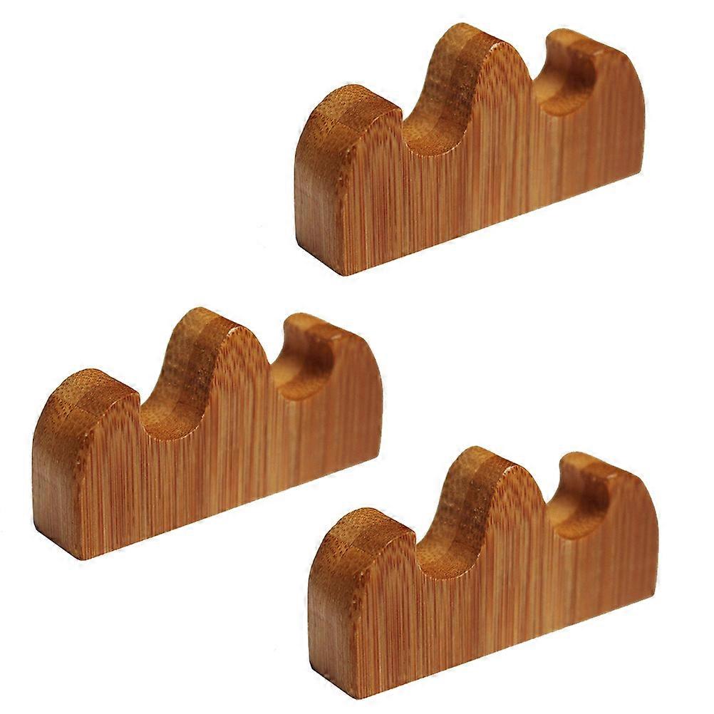 Bamboo Calligraphy Brush Holders 3 Pcs Chinese Pen Rack for Writing, Painting & Desktop Decoration