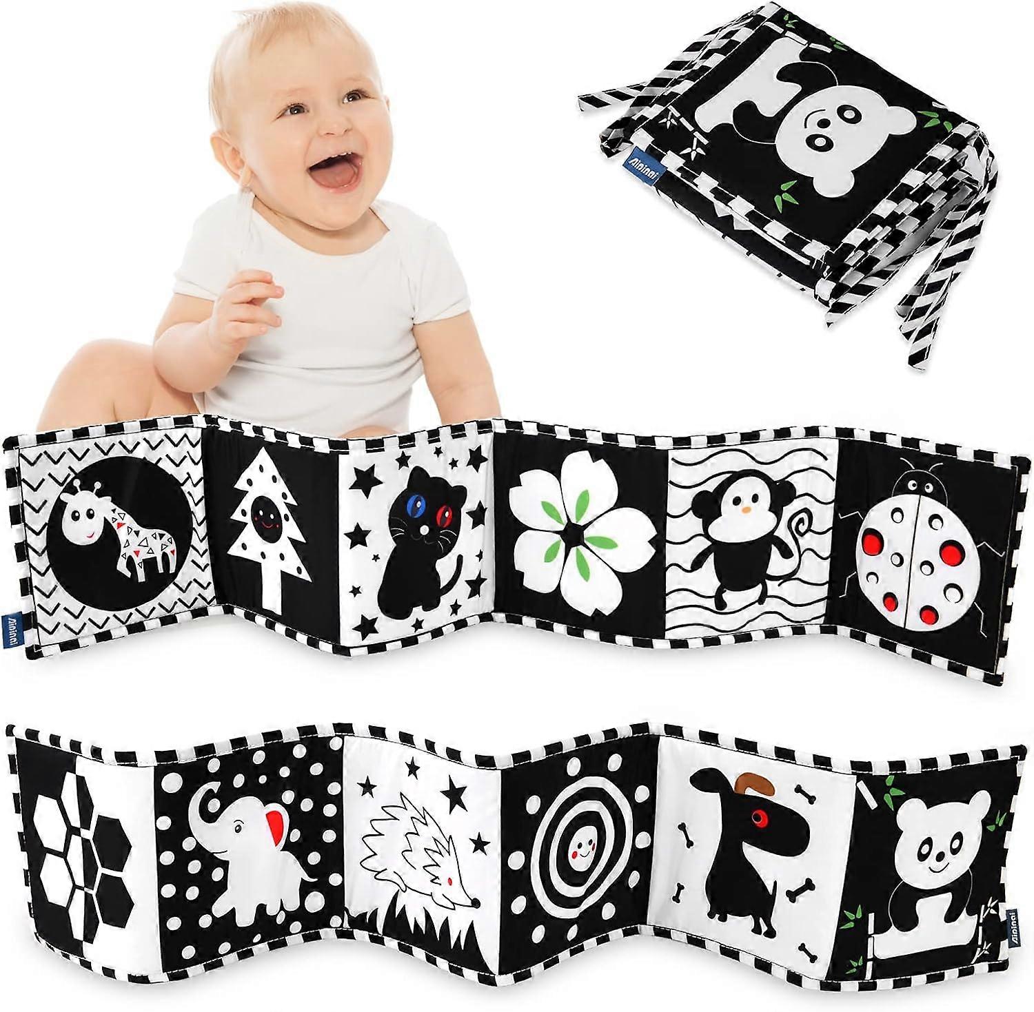 Reusable Foldable  Promotes Baby Brain Development  Black and White Baby Book  for 6-12 Months and Toddlers  Baby Cloth Book Double-Sided Fabric Book