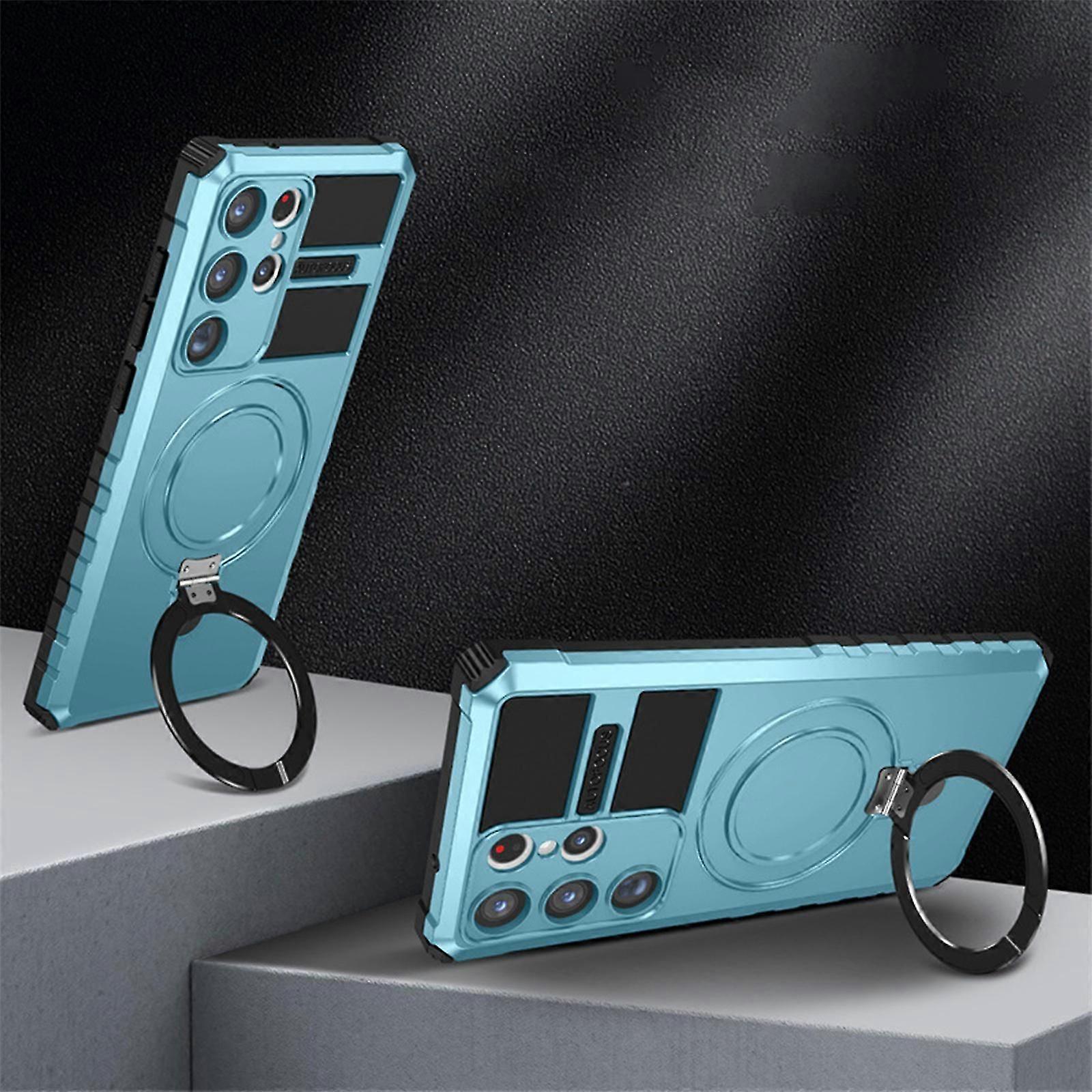 Case Magnetic for Samsung S24 Compatible with MagSafe, Military Protection Shockproof Case S24 Case with Kickstand