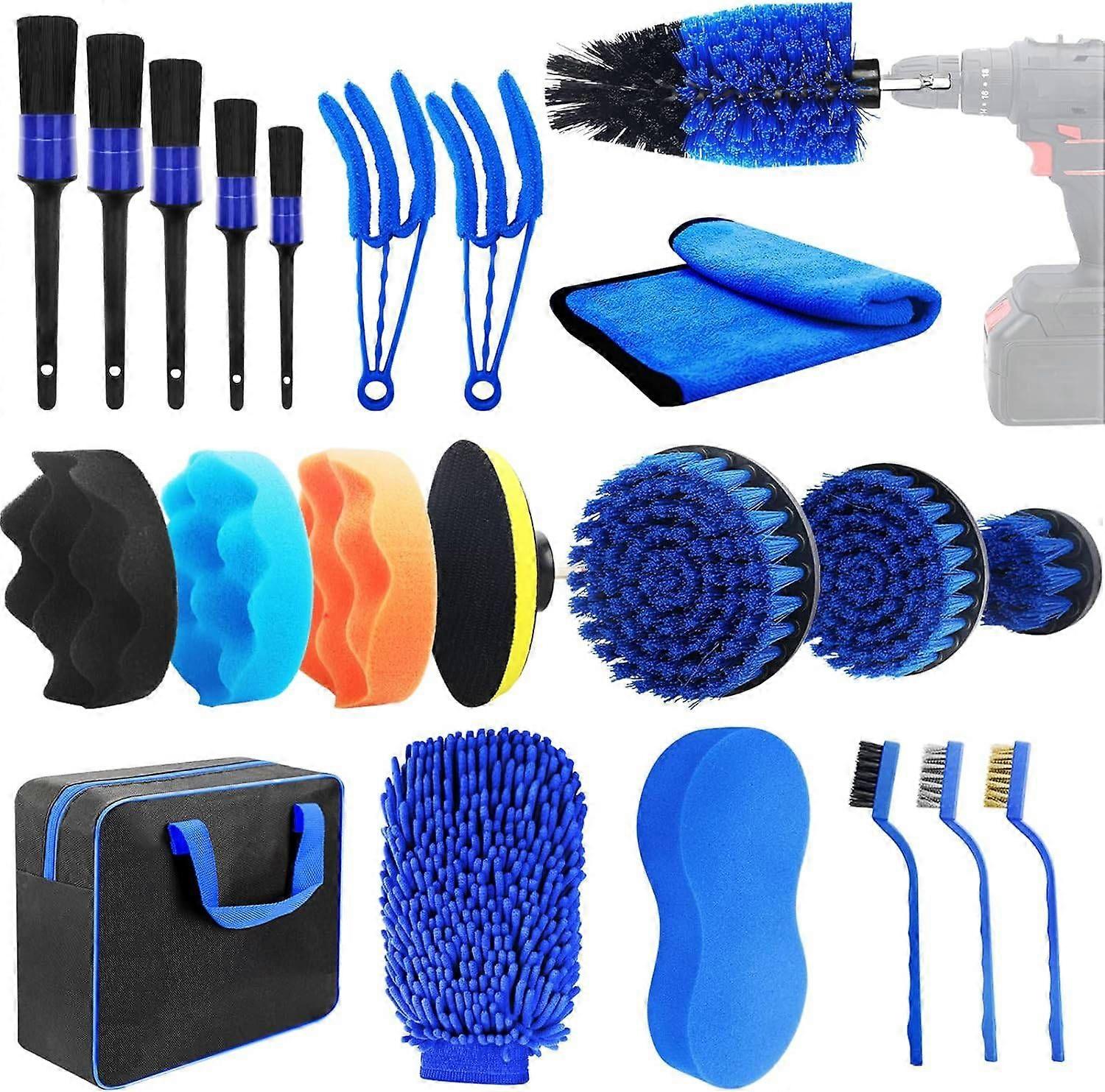 22 pcs Car-Cleaning-Tool-Set Drill not include NO.1011