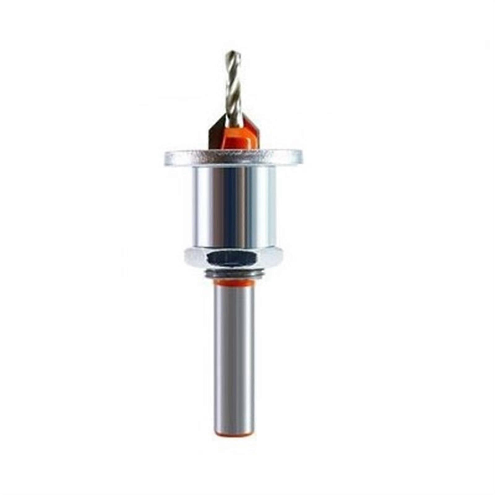 Adjustable depth drill bit for wood plug cutter, 1piece alloy tool for wood/plywood/plastic, easy to install, size 0.12 x 0.39 inches.