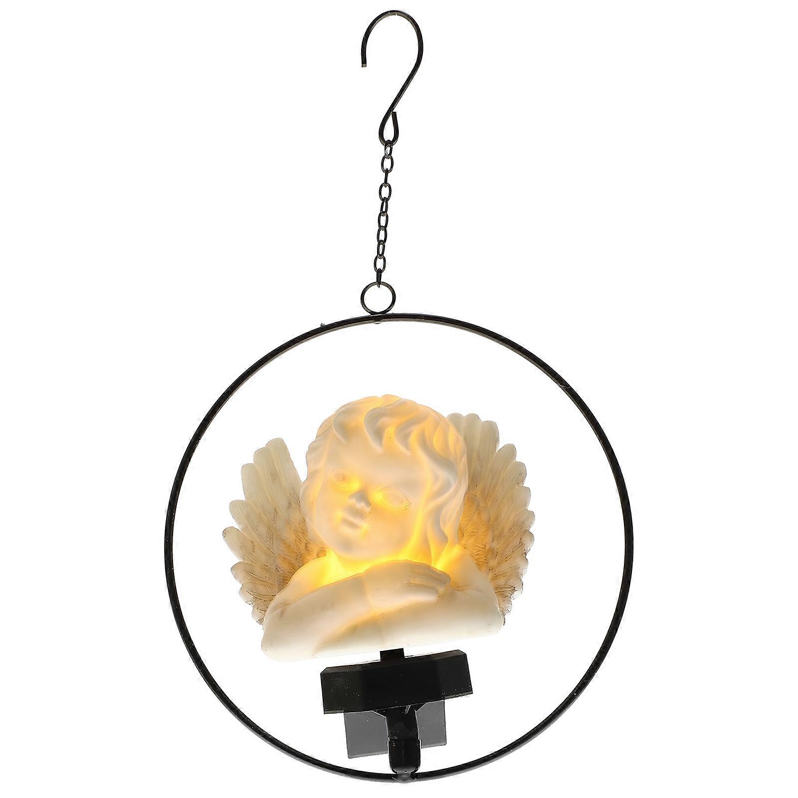Beige Angel Solar Light with Polysilicon Panels for Garden Decoration and Pathway Lighting 12.5 inches