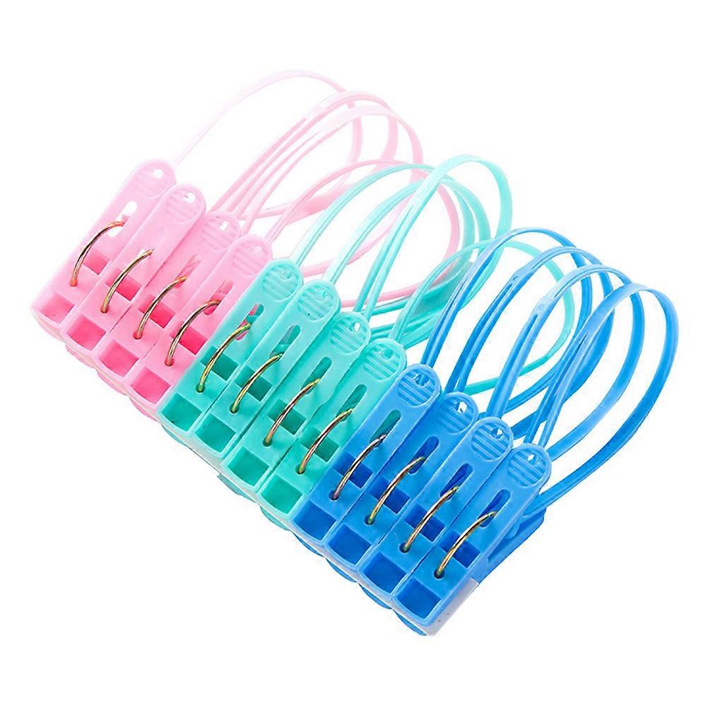 Giysileri Sıkıştırmak için Çeşitli Renkli Plastik Mandallar 24 Parça ve Rüzgara Dayanıklı 3,5 İnç