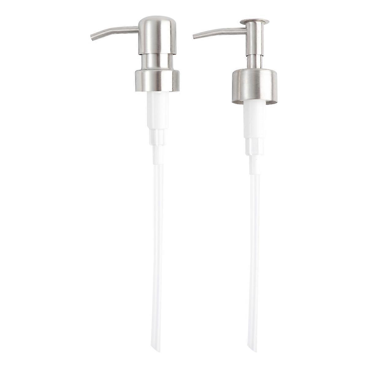Lotion Pump Replacement Versatile Liquid Pump For Home Kitchen Bathroom 23x4x4cm Silver 2Pcs