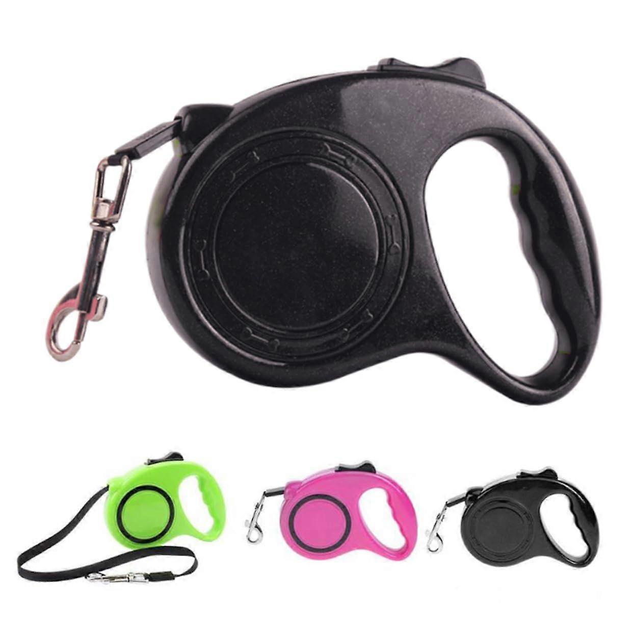 Automatic Retractable Telescopic Pull Rope for Pets for Dogs and Cats Large Handle Black for Sizes