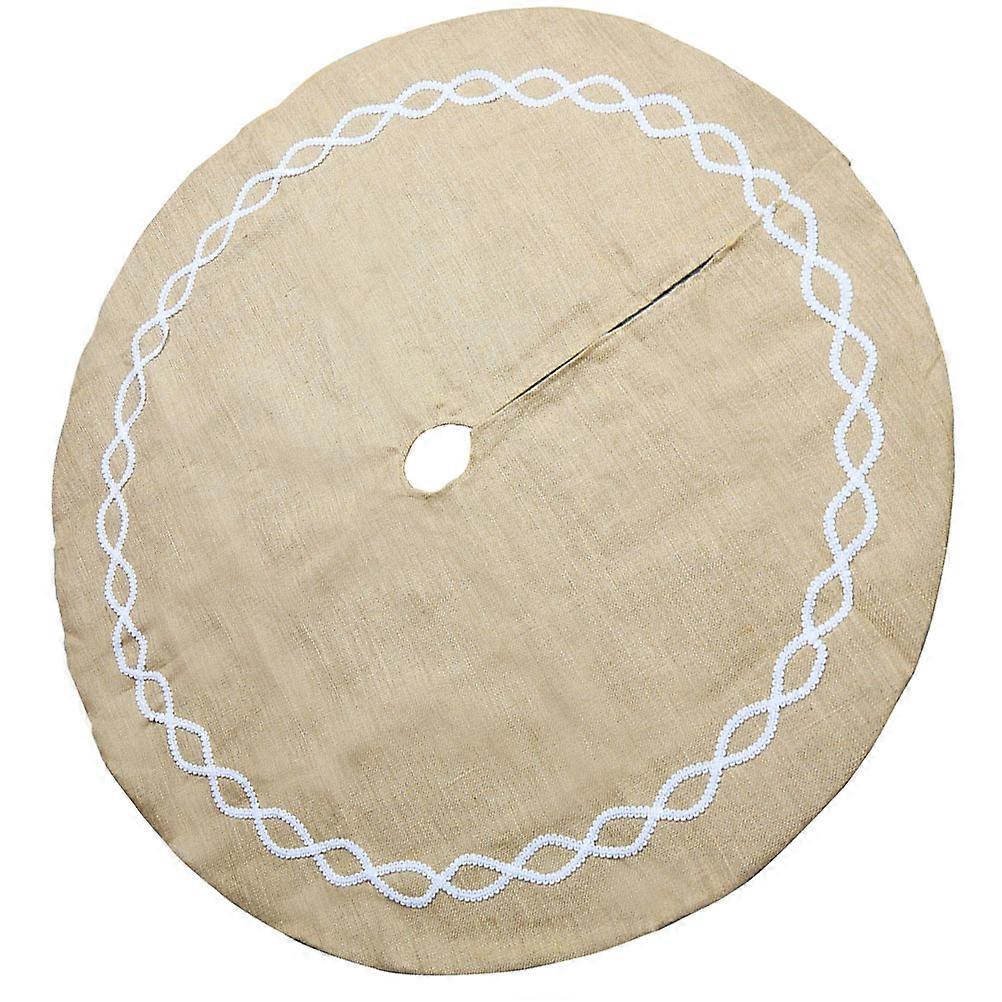 Breathable Tree Protector Wrap Christmas Tree Skirt Linen Material Family Gift 1Pack