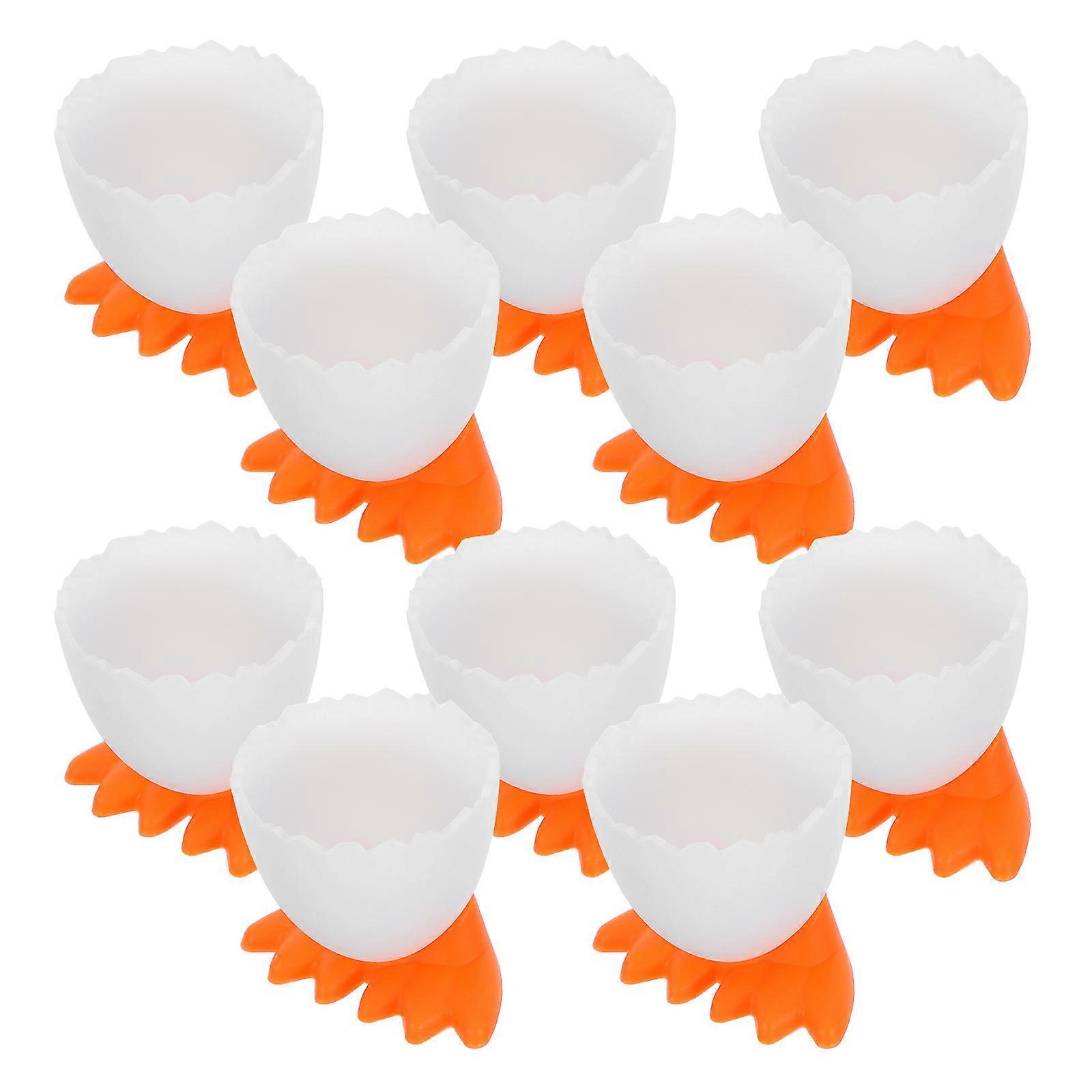 Plastic Chicken Shaped Egg Holder 20Pcs White for Storage with Versatile Snack Holder