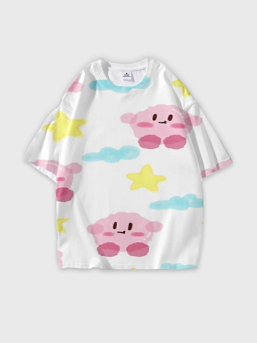 T-shirt round neck Cartoon Pattern loose short sleeve D2091