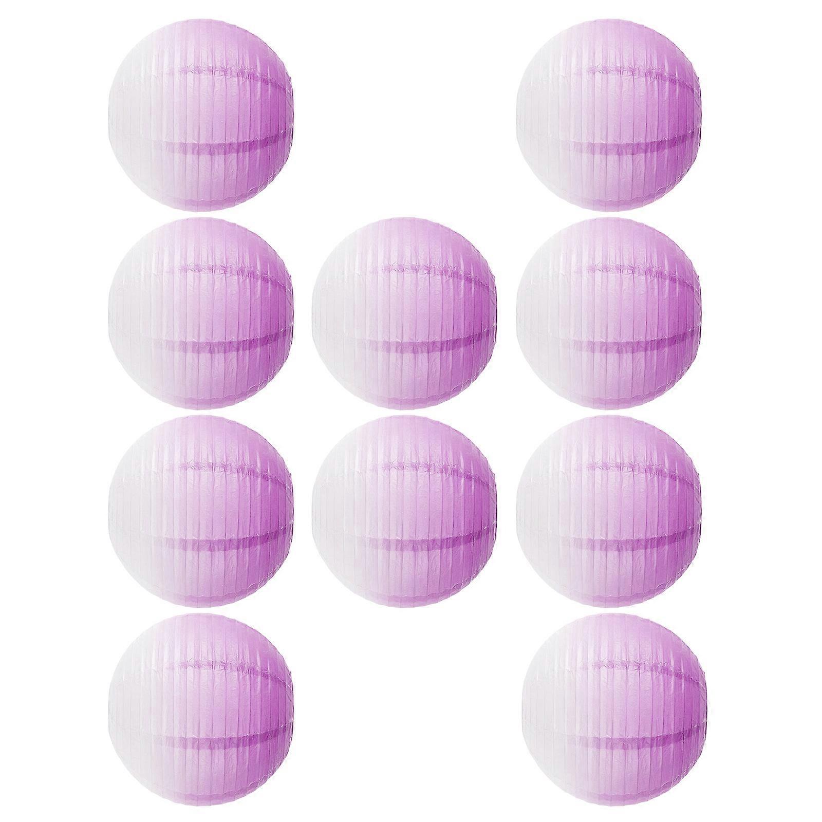 10pcs Gradients Paper Lanterns Hanging Accessories for Birthdays and Festivals Colorful Decorative Pendant for Home gradient purple