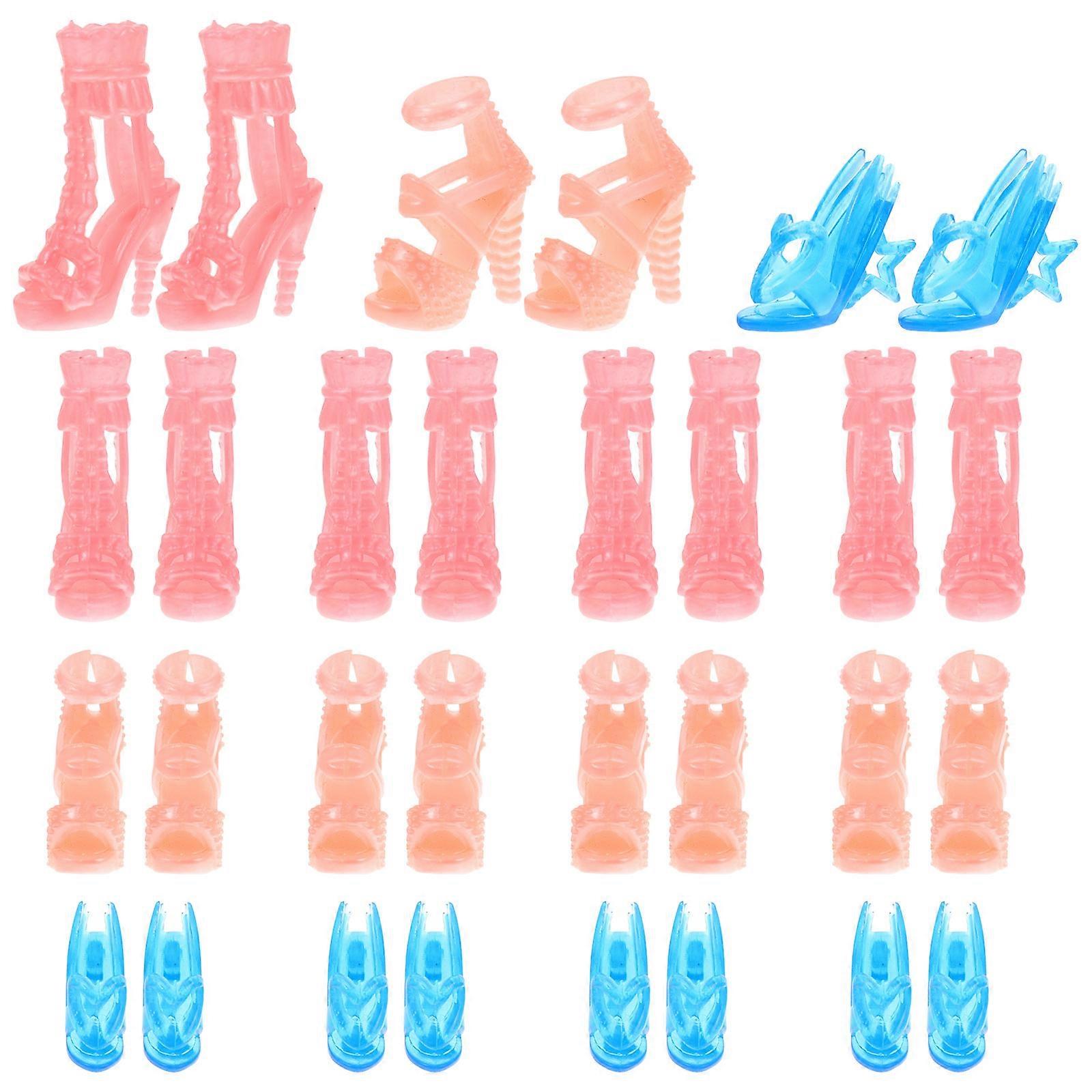 Elegant 15 Pairs Wear Resistant Mini Doll Shoes Decorative Tiny Accessories for Dolls Handicraft Decoration and Mini House Display