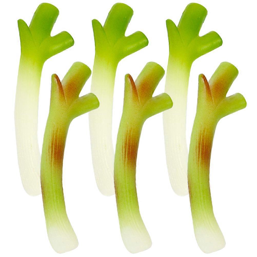 6pcs Lifelike Artificial Green Onions Decorations for Home PVC Assorted Color 6 pcs