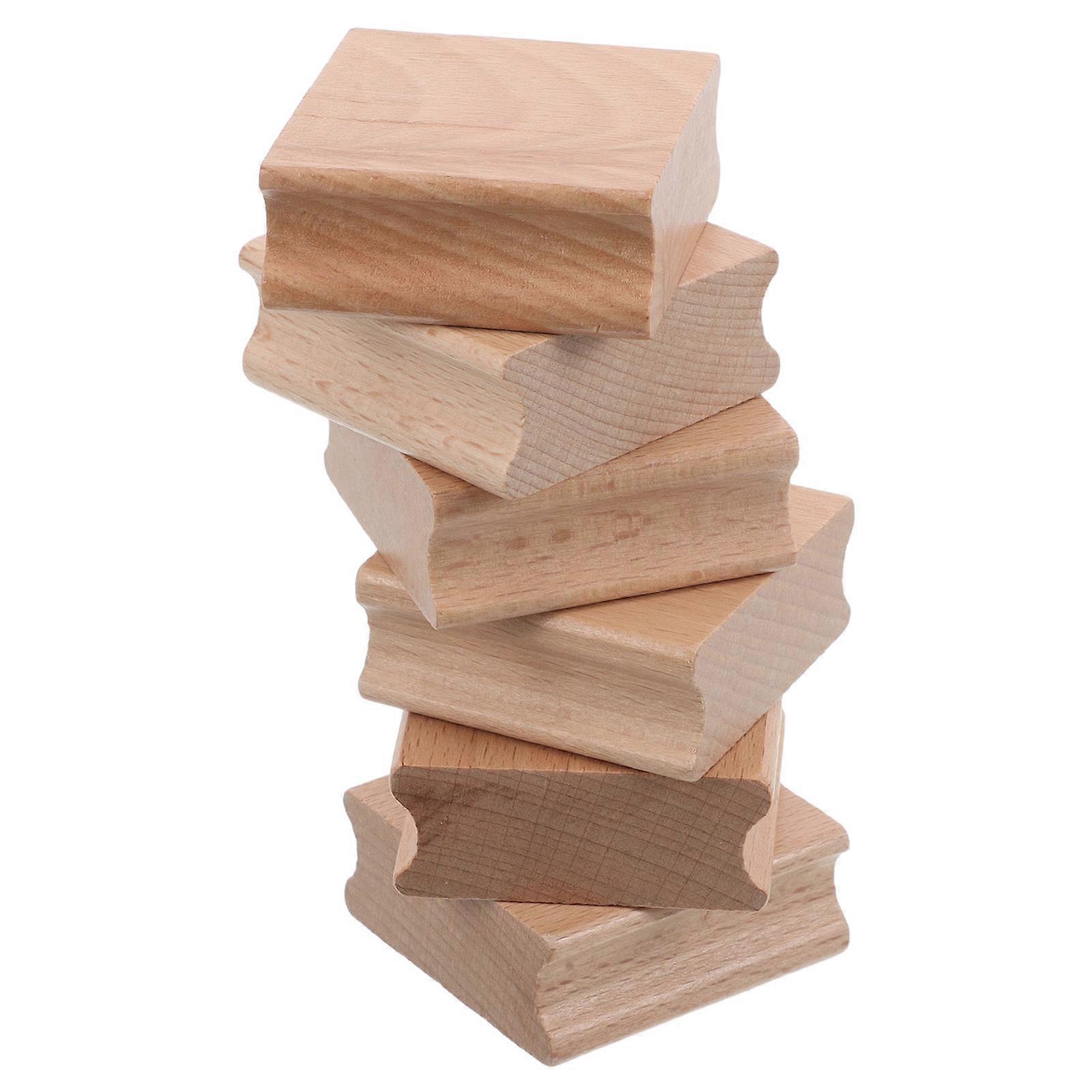 Natural Wood Blocks for Crafts – Unfinished Grooved Stamp Blocks – Durable DIY Wood Squares for Creative Farmhouse Style Projects – Ideal for