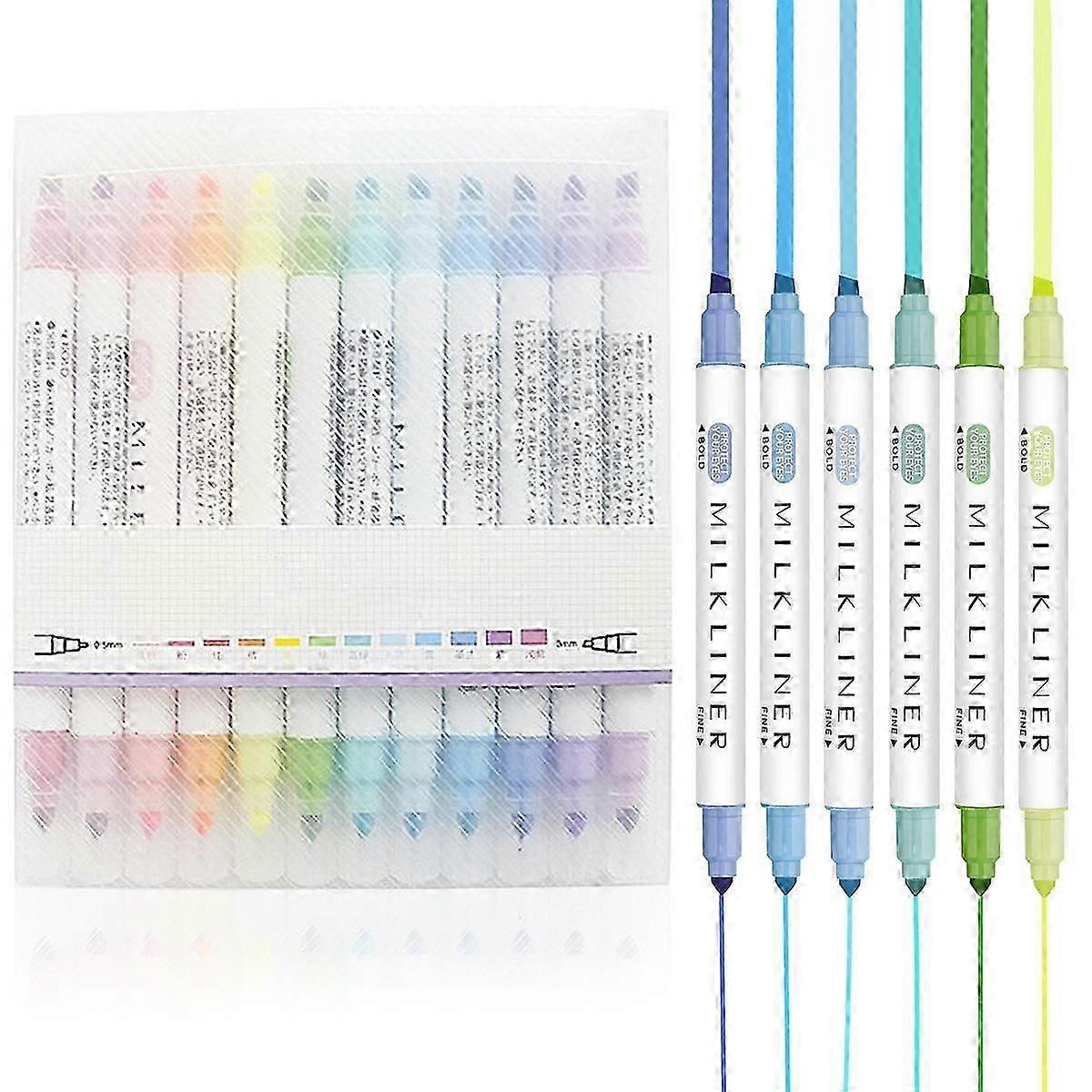 Elegant Bible Highlighters, No Bleed Dual-Tip Markers for Precise Highlighting (12 Vibrant Colors)