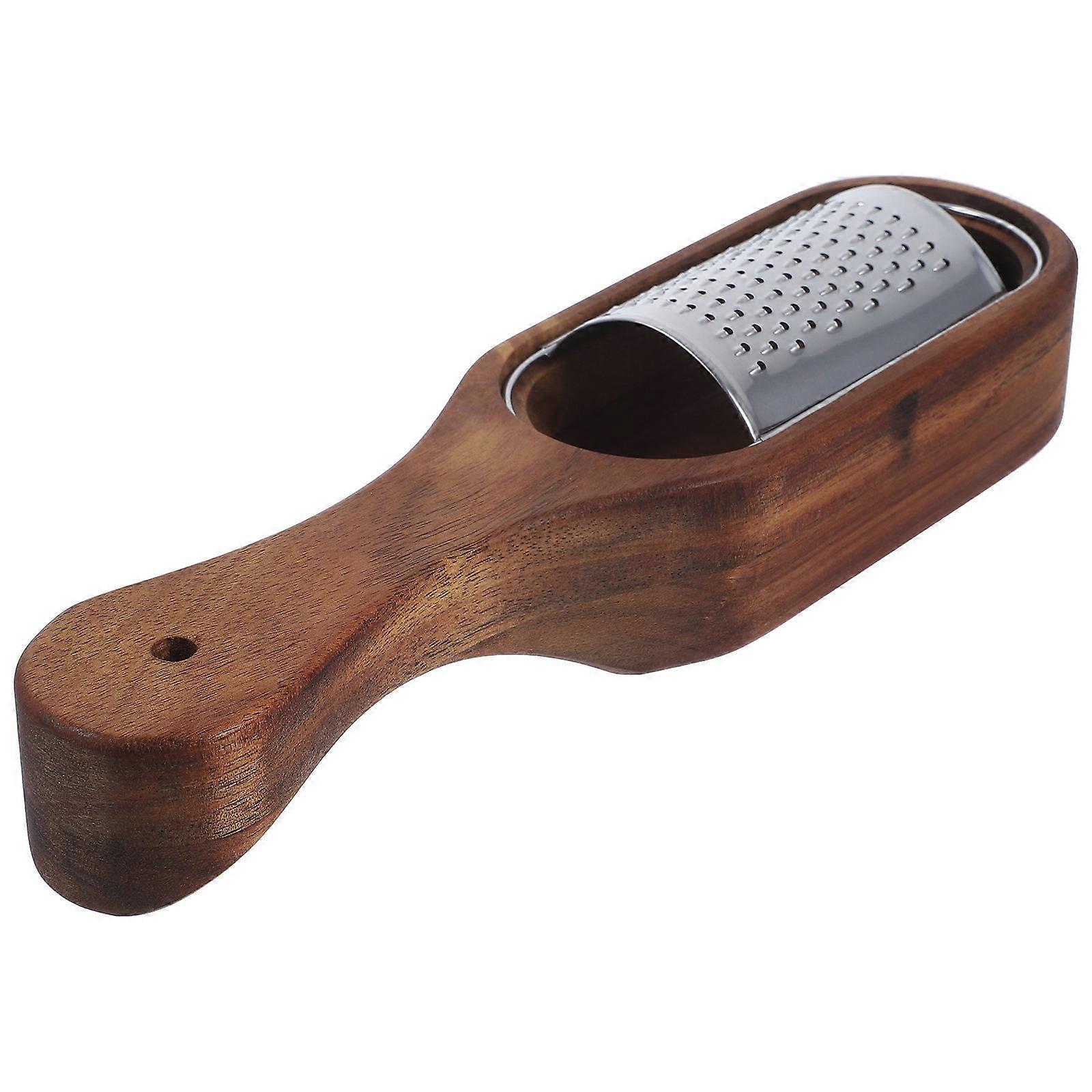 Handheld Stainless Steel and Wood Vegetable for Home Brown Color Efficient Cutting Compact Size Lightweight