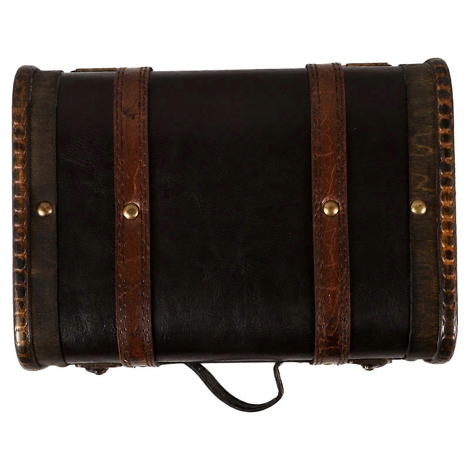 Vintage Wood Jewelry Box with Latch – Compact Lightweight Trinket Storage for Delicate Jewelry Protection – Portable Organizer in Black and Brown