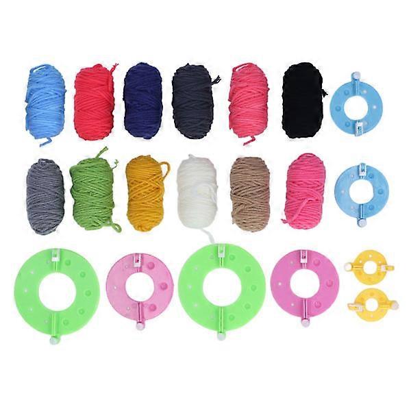 Pom Pom Maker Set: Includes 4 sizes for easy making with 12 colored yarns - Perfect for DIY projects