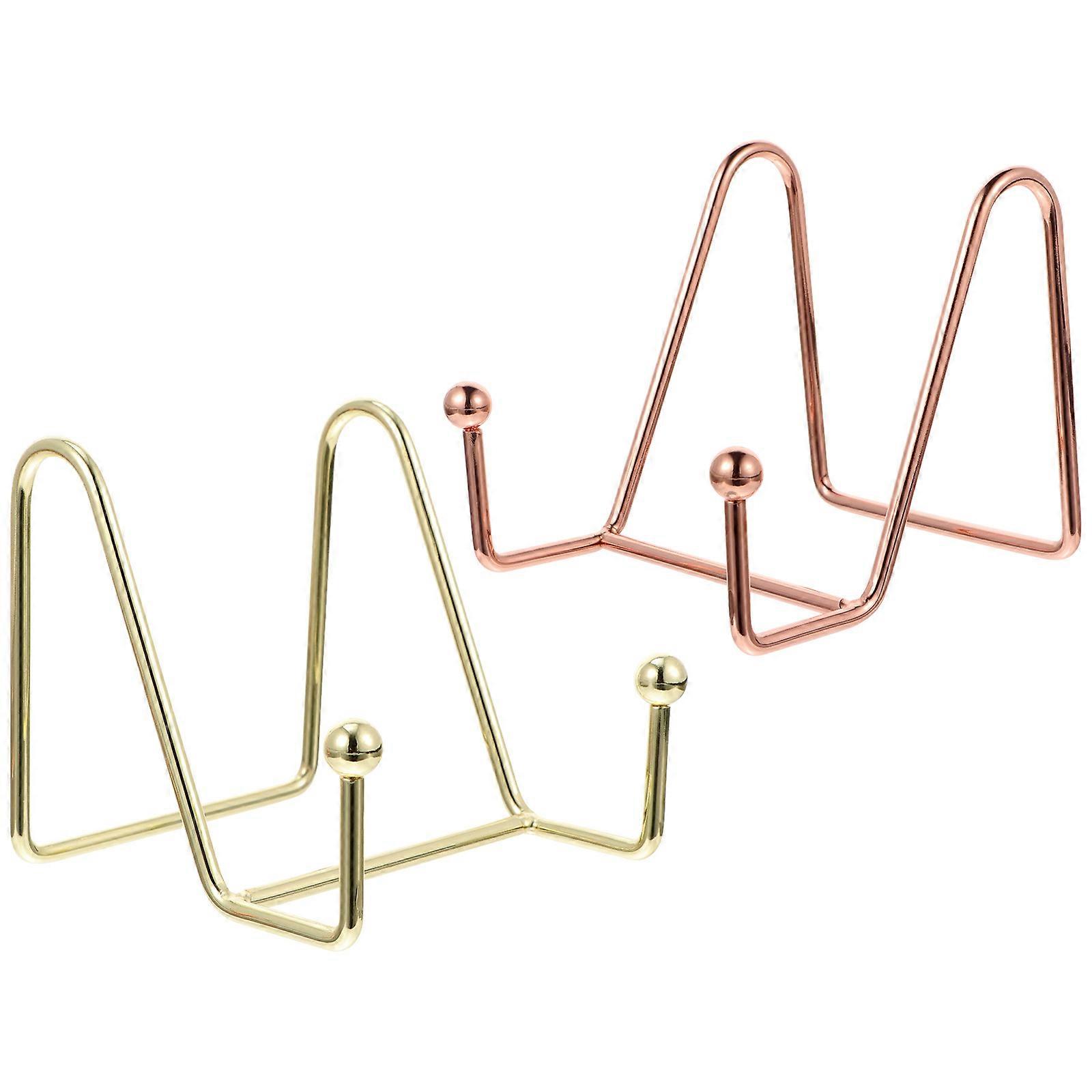 Iron Frame Metal Easel Stand for Photos, Plates, and Books – Gold & Rose Gold Display Holders with Stable Support and Modern Design