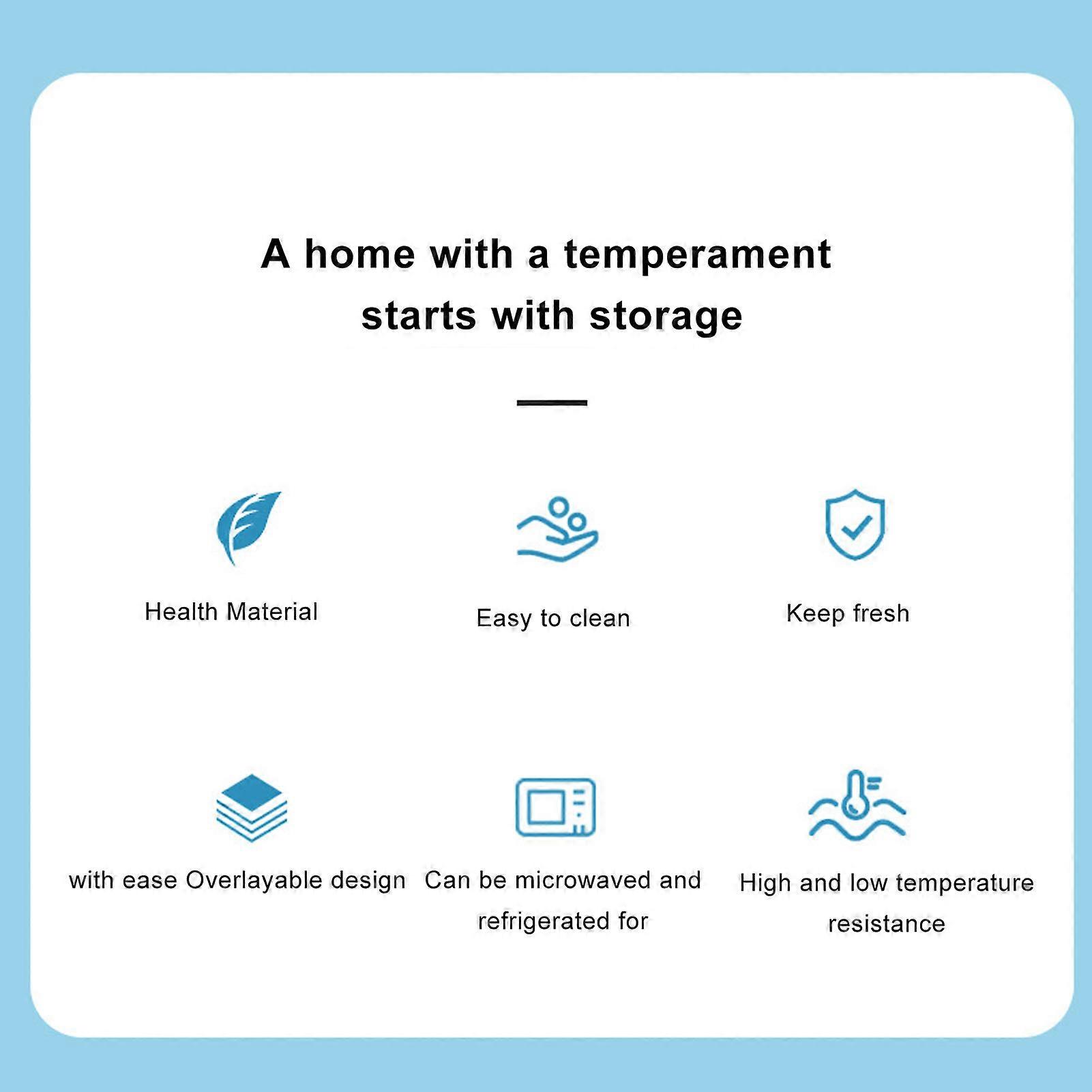 Microwave Heating Sealing Cover Transparent PP Stackable Temperature Keeping Plate Serving Cover for Kitchen Sky Blue 