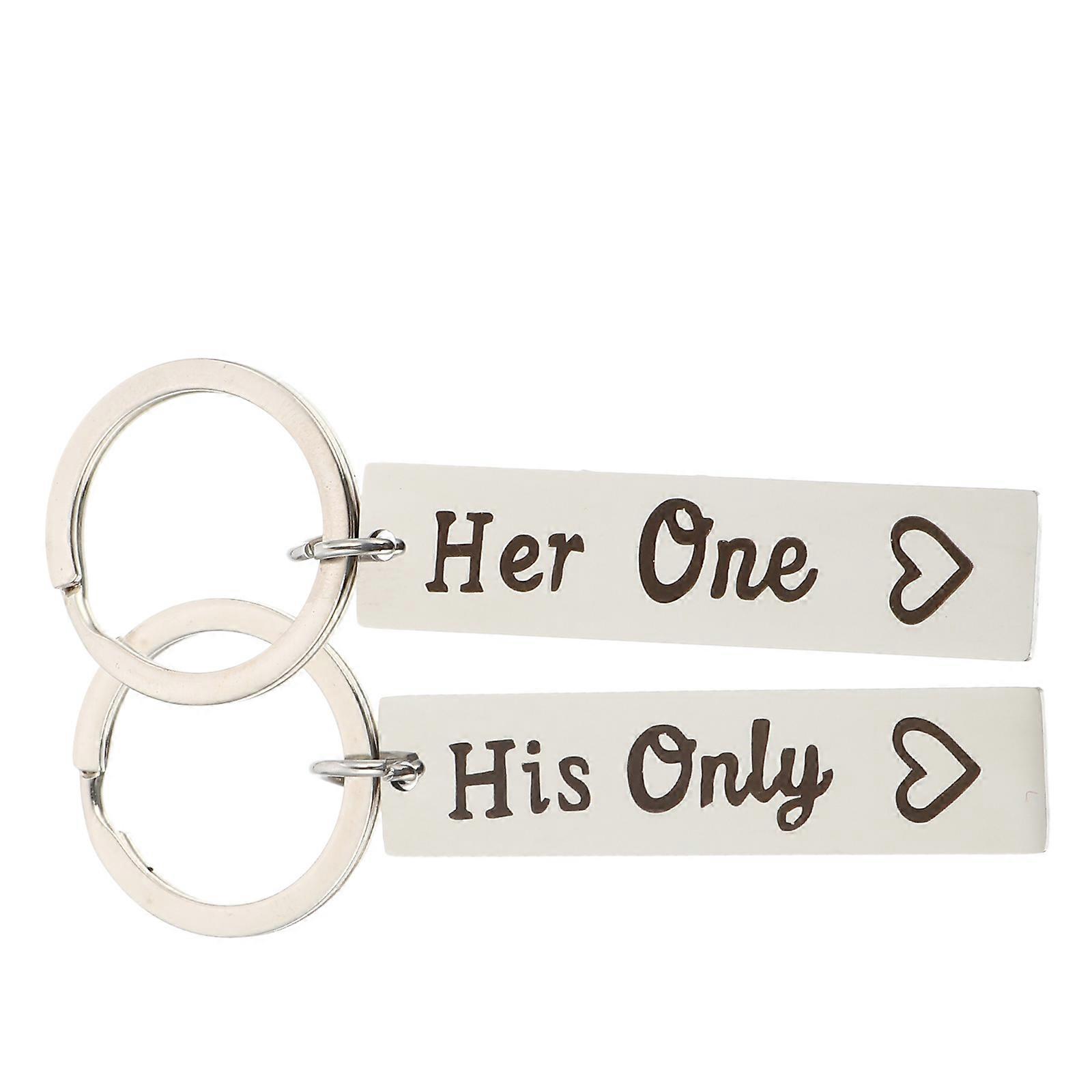 Chain Key Pendant For Couples With Rectangle Design 2Pcs