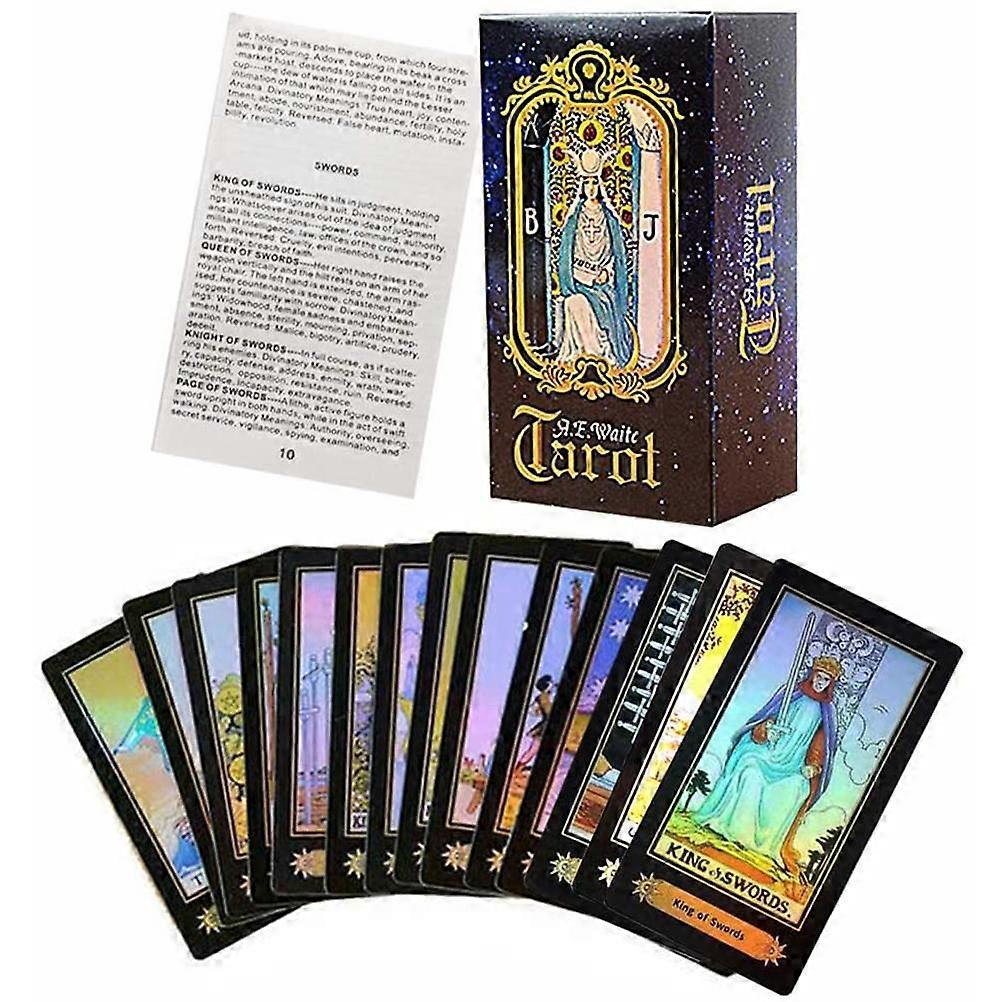 78 Pcs Tarot Card Deck Table Card Game for Beginners Fate Divination Playing Cards