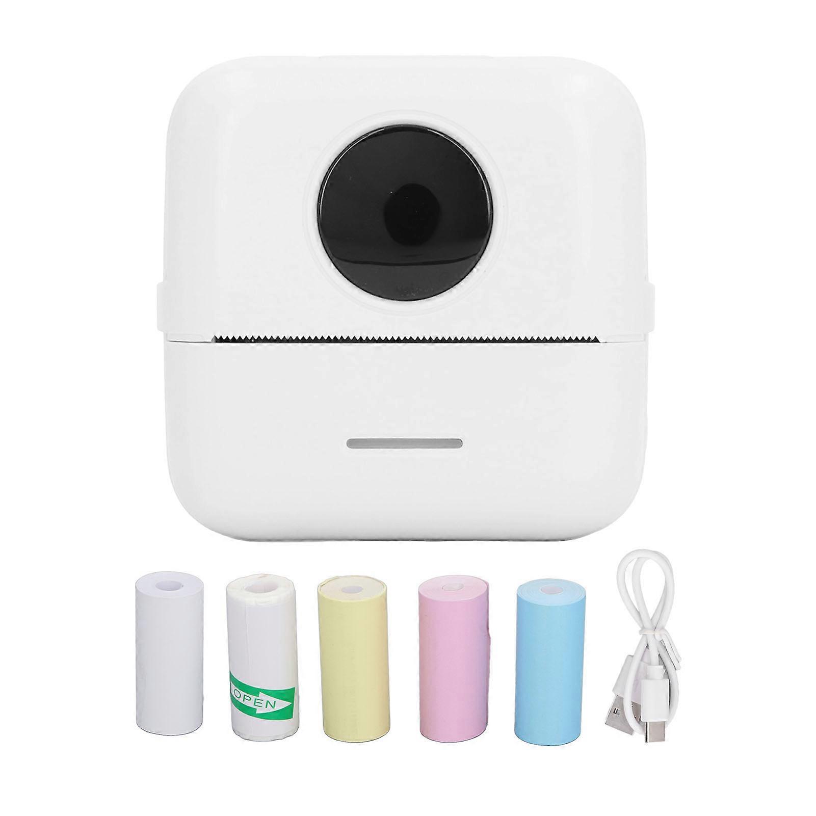 Pocket Thermal Printer Bluetooth Wireless Smart Mini Portable for Label Sticker Receipt Note Inkless Printing White